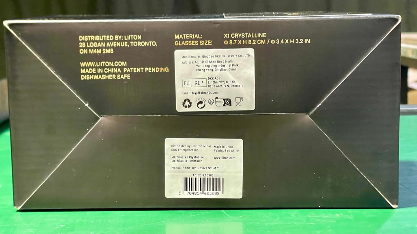 Mount Everest Heavy Crystal Whiskey Glasses Gift Set of 2, Thick Freezable Bourbon Glass 1lb Each, Premium Whiskey Gifts for Men, Frozen Crystal Chills Cocktails, 10 oz