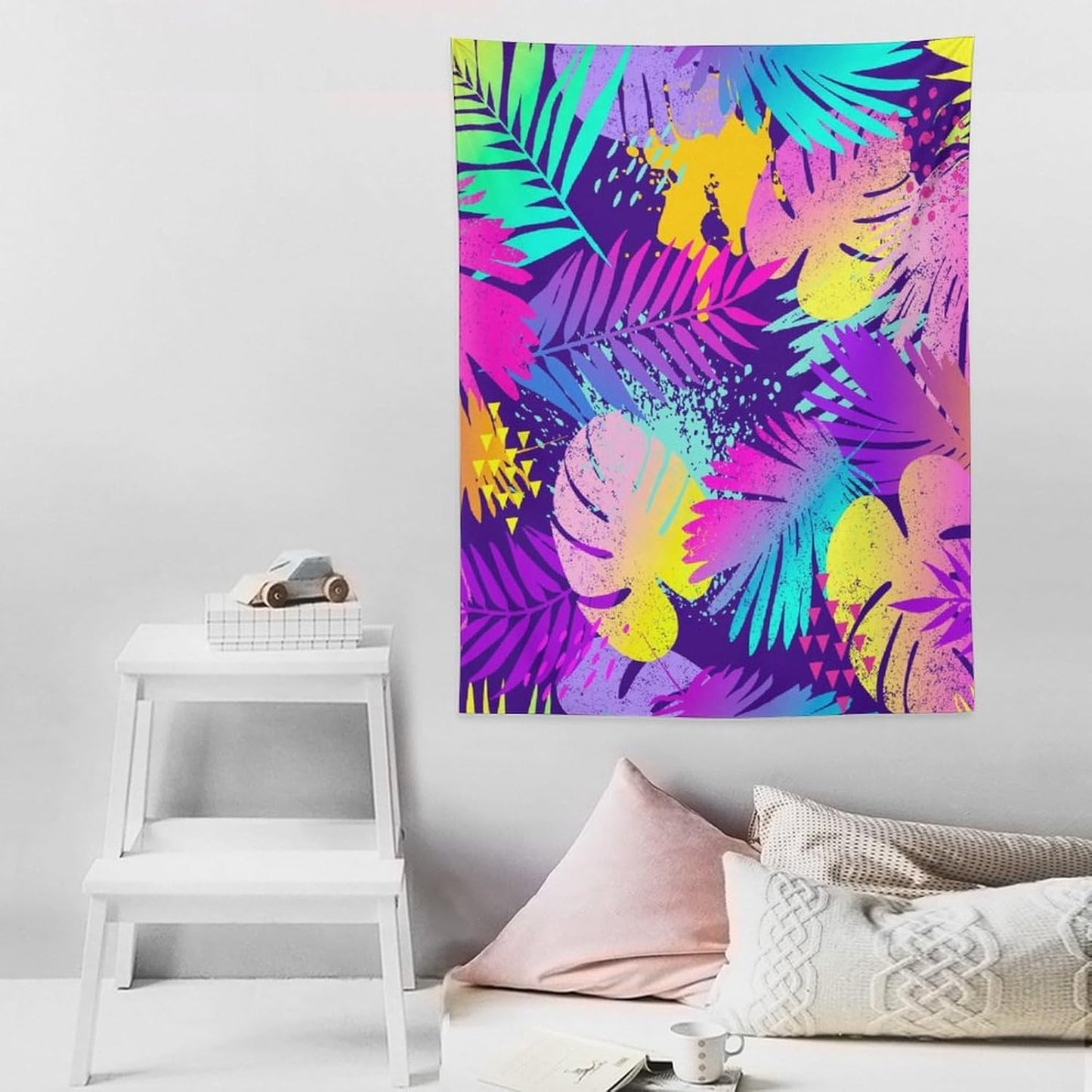 ICMOLYYENLO Palm Leaf Tapestry Wall Hanging, Tropical Leaves Plant Jungle Green Hawaiian Art Home Decor for Guest Bedroom Living Room Dormitory 50x60