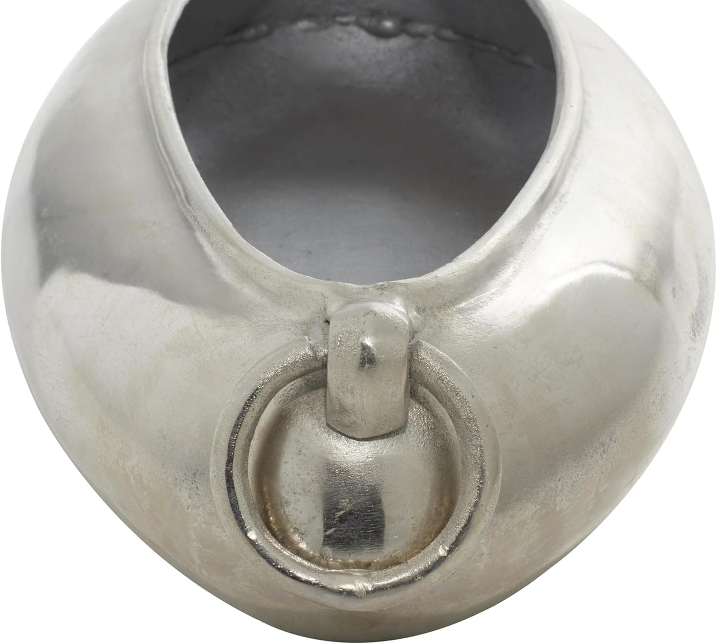 Deco 79 Aluminum Metal Decorative Decorative Bowl Decorative Container with Ring Handles, Decorative Keepsake Box 24" x 9" x 4", Silver