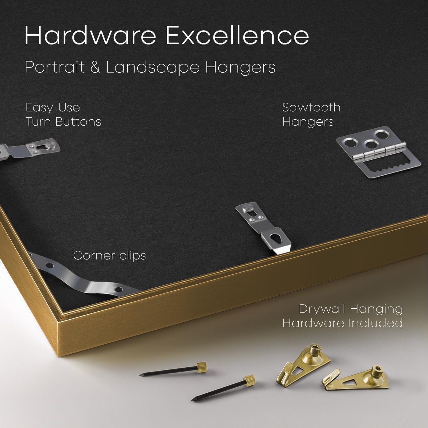 Homeforia 24x32 Picture Frame Bronze, High End Metal 24 x 32 Large Poster Frames with Mat 20 by 28 Photo, 24x32 Brass Frame Matted to 20x28 Print, 32x24 Thin Frames, Tempered Glass, Wall Kit, Set of 1