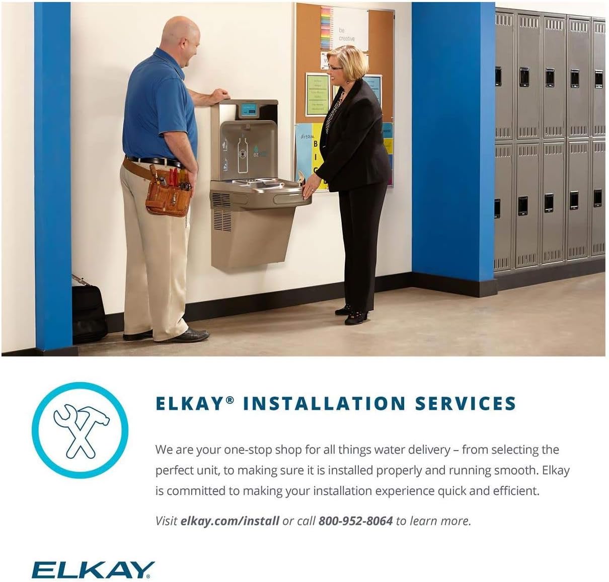 Elkay EZO8WSLK EZH2O Wall Mounted Drinking Fountain and Hands Free Bottle Filling Station with Cooler - N/A