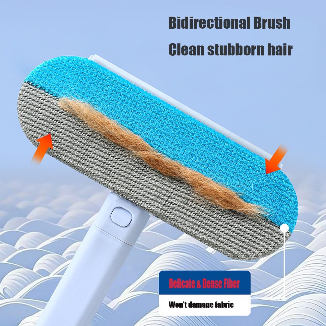 1 PCS Pet Hair Remover for Furniture,4 in 1 Reusable Lint Brush with 17-Inch Handle, Washable Tool for Dog and Cat Hair on Couches, Carpets, Clothes, Bedding, and Cars