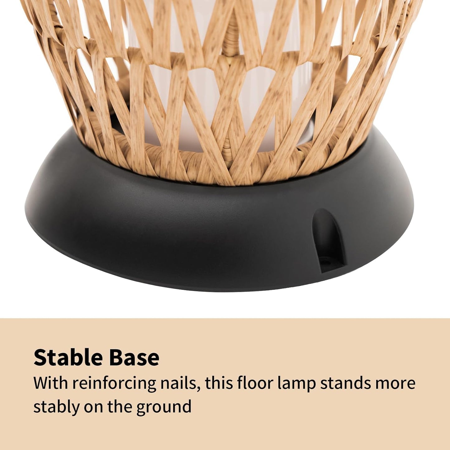 2 Pack Large Patio Solar Powered Lanterns for Garden Outdoor Decorative Floor Lamp Water-Resistant Wicker Lights for Deck Backyard