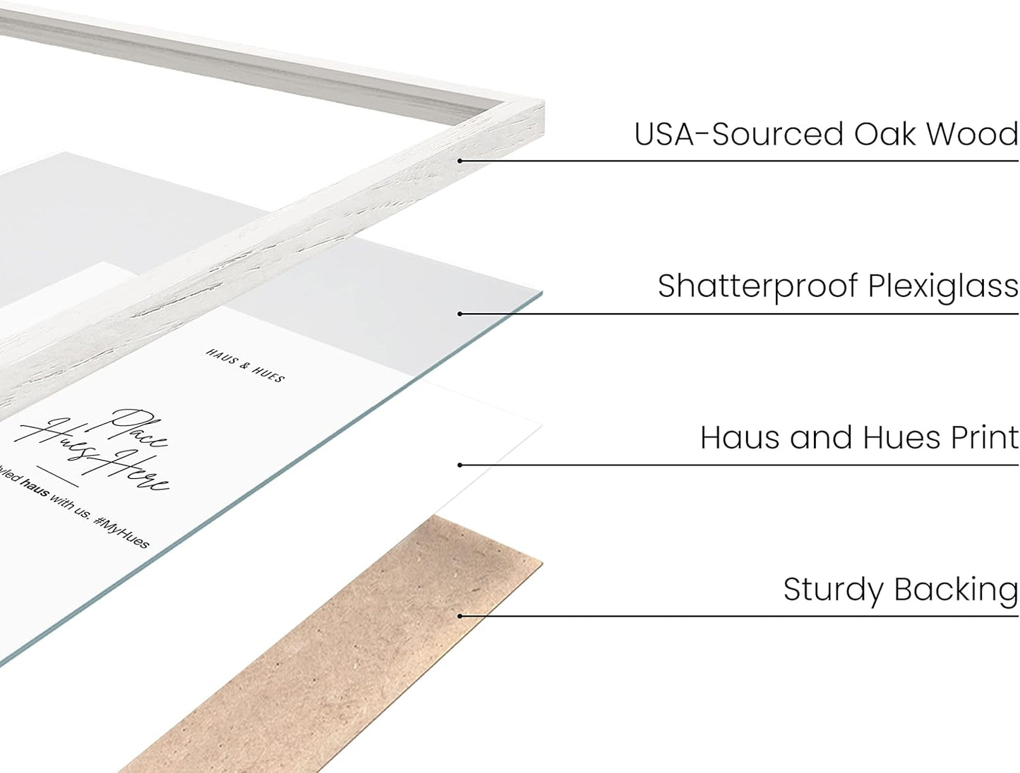 Haus and Hues 5x7 Natural White Wood Photo Frame Set of 25 - Mini Picture Frames Bulk Gallery Set - Premium Bulk Picture Frames 5x7 for Stylish Photo Gallery Wall Frame Set - Ideal for Home & Office