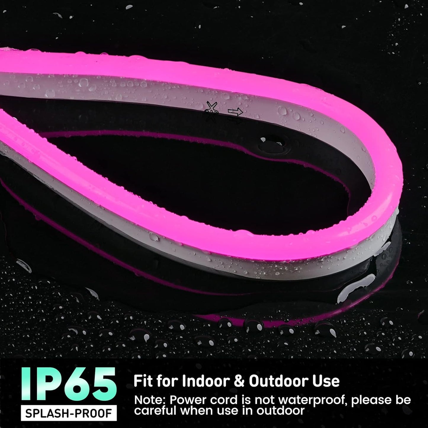 GZBtech Flexible LED Neon Rope Lights 66FT,AC 110-120V Waterproof Strip Light, 120 LEDs/M Cuttable Connectable Neon Lighting for Indoor Outdoor Home Decor/Commercial Building Use-Pink 20M