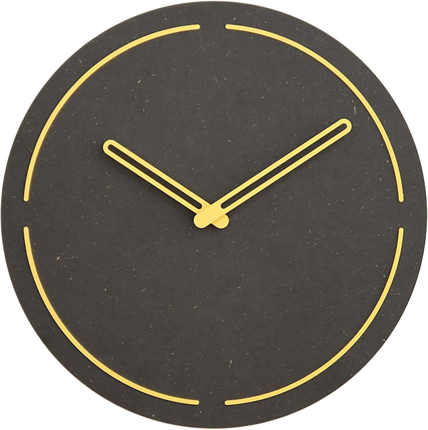 Stephanie Imports Modern Minimalist Dark Concrete Gray Silent Wall Clock (Yellow)