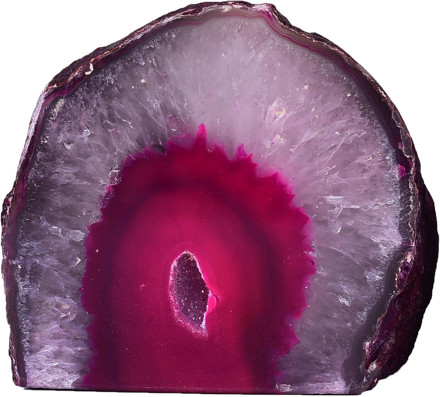 AMOYSTONE Dual-Purpose Agate Stone, 1-1.5lb Plant Terrarium & Candle Holder Base, for Boho Home Office Accent