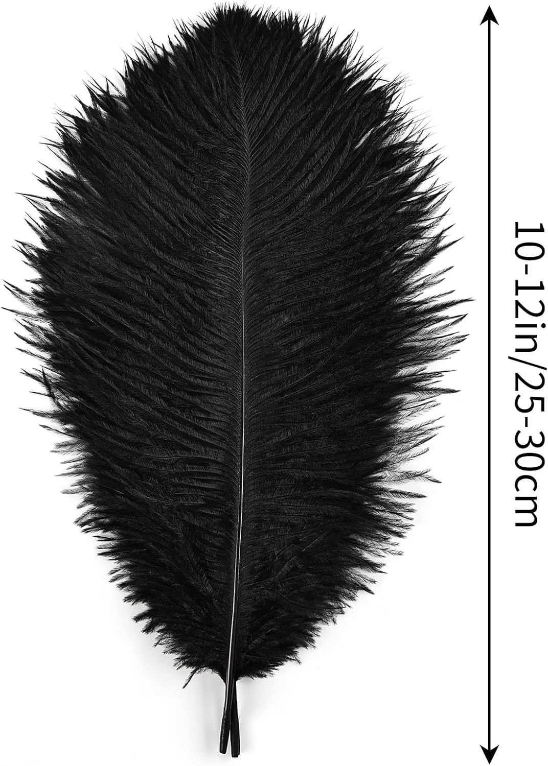THARAHT Black Ostrich Feathers 12pcs Natural Bulk 10-12Inch 25cm-30cm for Crafts Wedding Party Centerpieces Halloween and Home Decoration Feathers