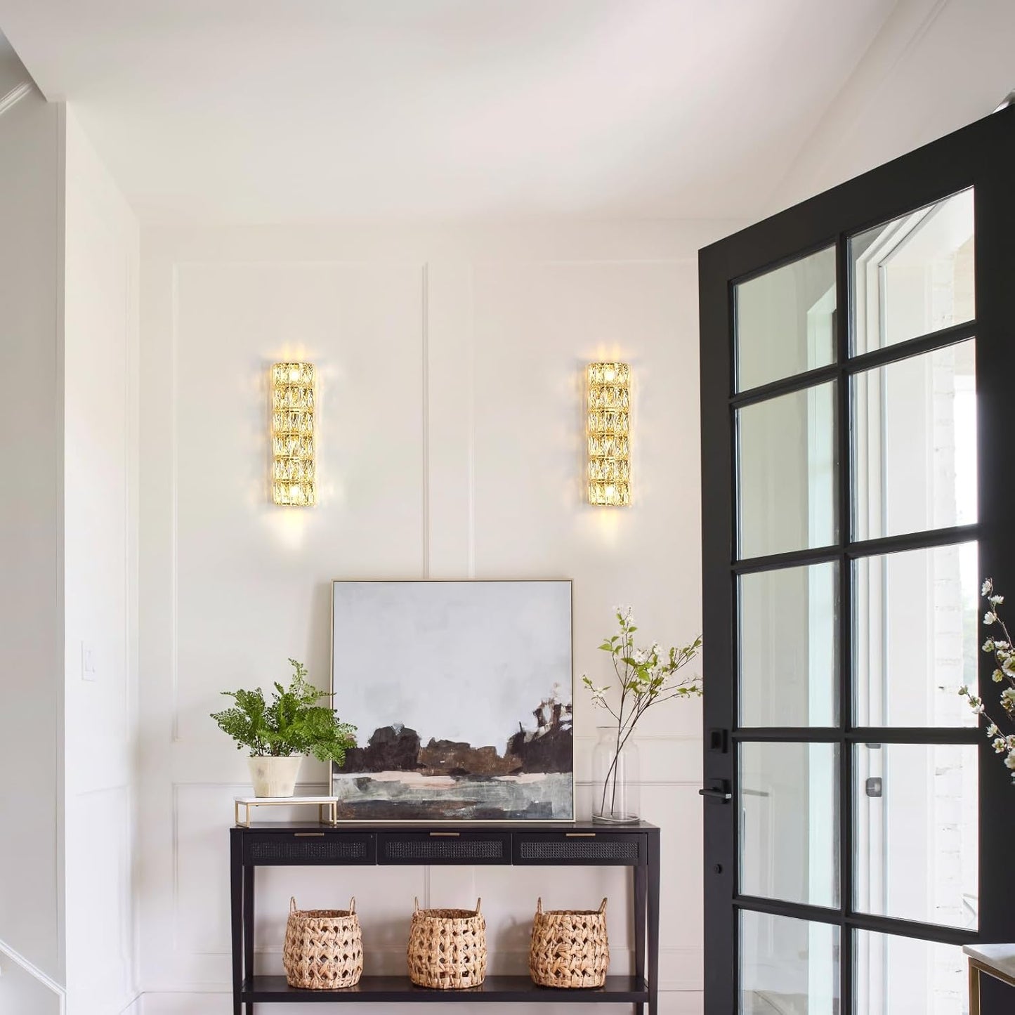 6 Layer Gold Crystal Wall Sconce, Modern Wall Lamp Light Fixture for Bathroom Vanity, Stairway, Kitchen, Living Room, Bedroom, Hallway