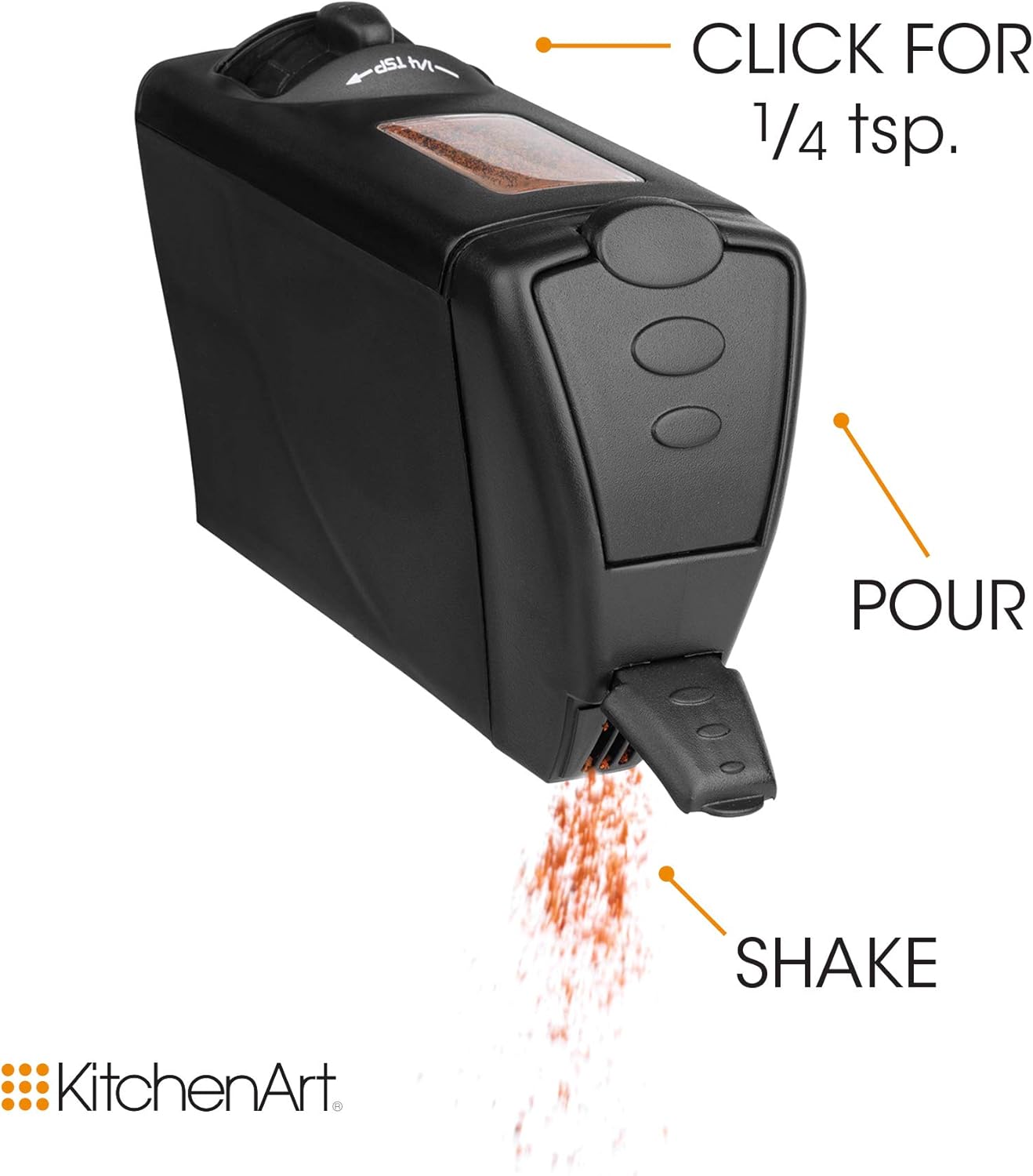 Kitchen Art Select-A-Spice Auto-Measure Pro Carousel 12 Compartments Spice Rack, Black 9.5 x 9.5 x 6.5 inches