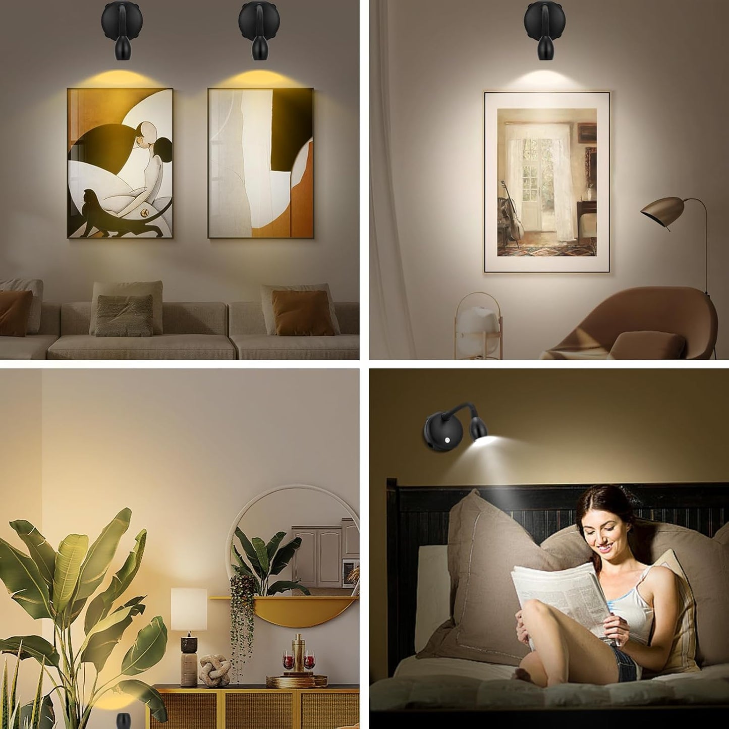 Cordless Spotlight Battery Operated, LED Picture Light, Dimmable Accent Light with Remote, Indoor Stick on Display Lamp for Plant Tree Photo Dartboard Painting Artwork Portrait