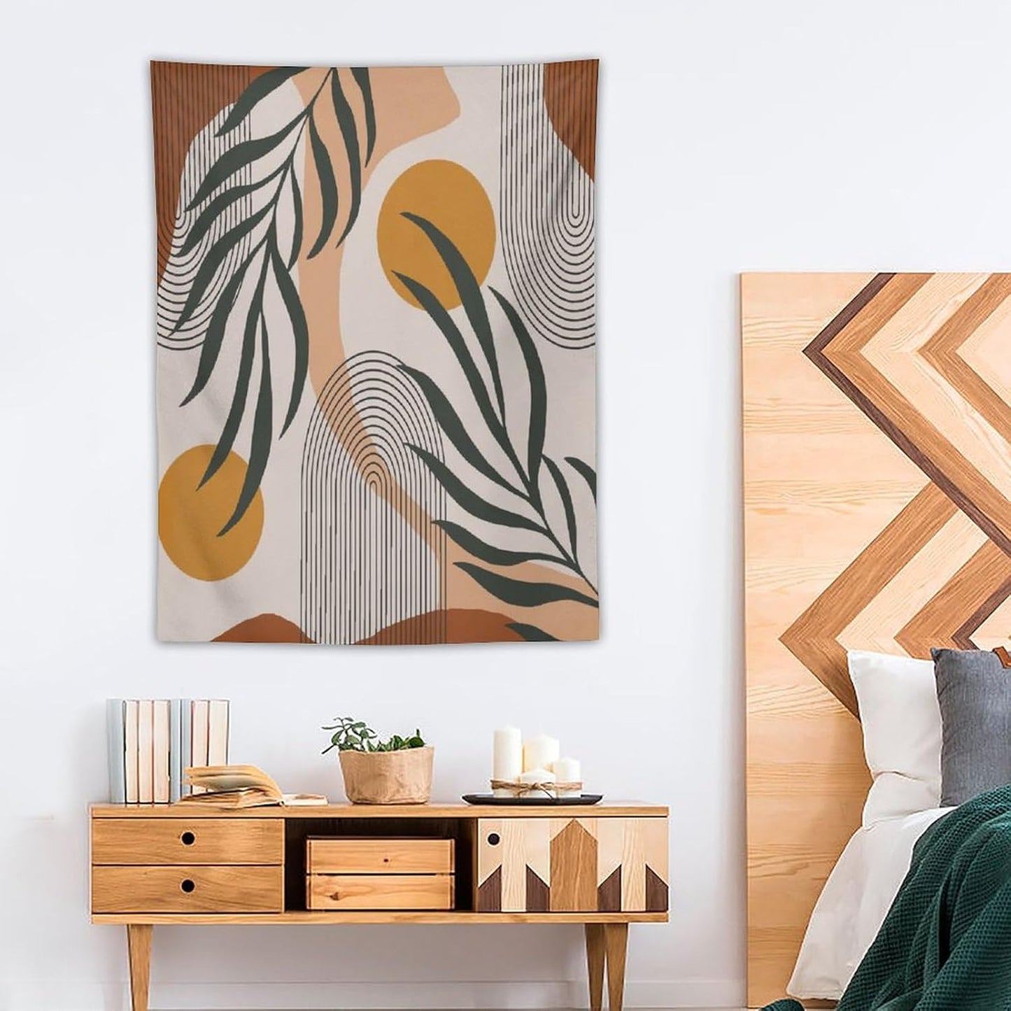 ICMOLYYENLO Boho Plant Aesthetic Tapestry, Abstract Medieval Arch Sun Home Aesthetic Wall Hanging For Bedroom Living Room Dormitory Tapestry 40x60 Inches