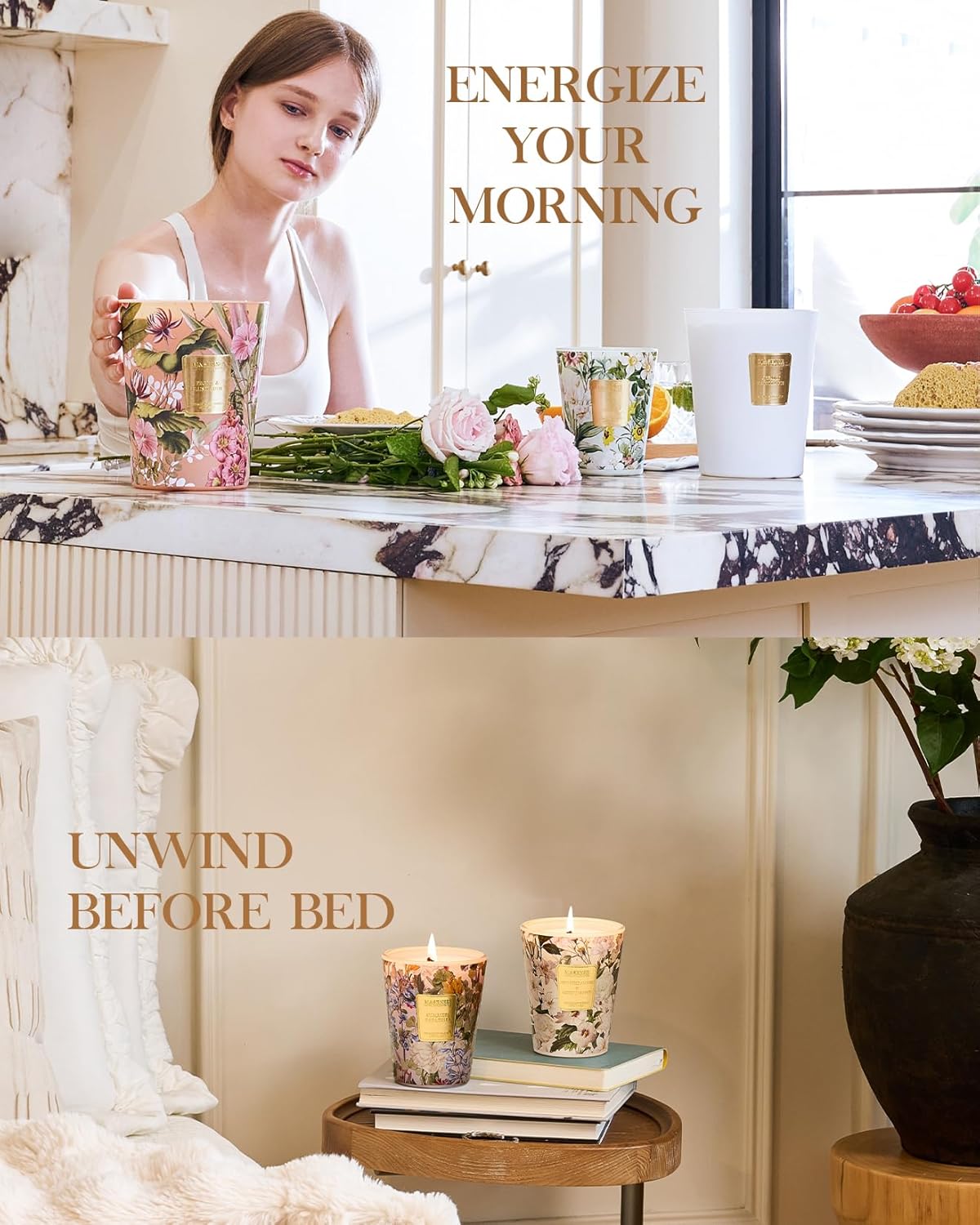 M&SENSE Wild Cherry Scented Candle, Natural Soy Wax Candles 14.1oz 60H Slow Burning Non Toxic, Stress Relief Romantic Gifts for Women Home Decor