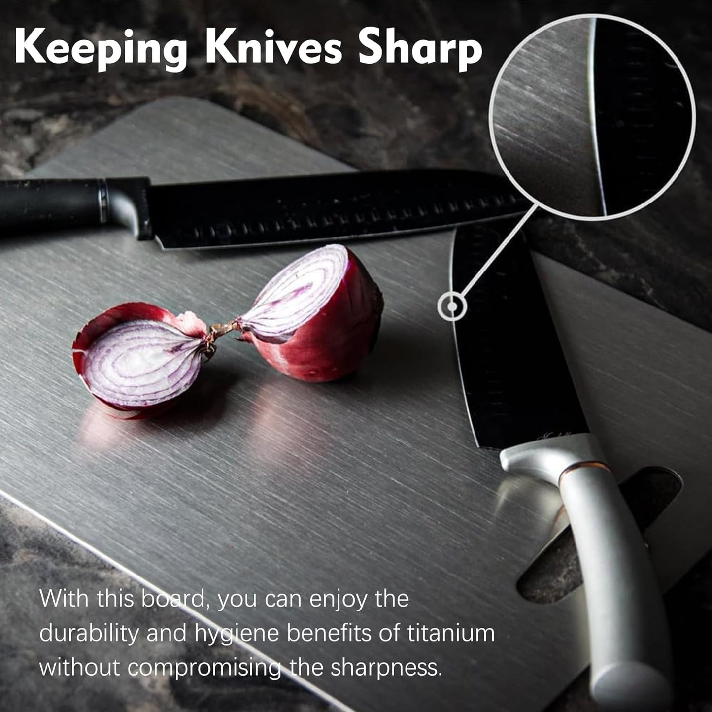 Titanium Cutting Board - 1 pack Titanium Cutting Boards for Kitchen,Double Sided Titanium Cutting Mat（9.25 * 12.99in）