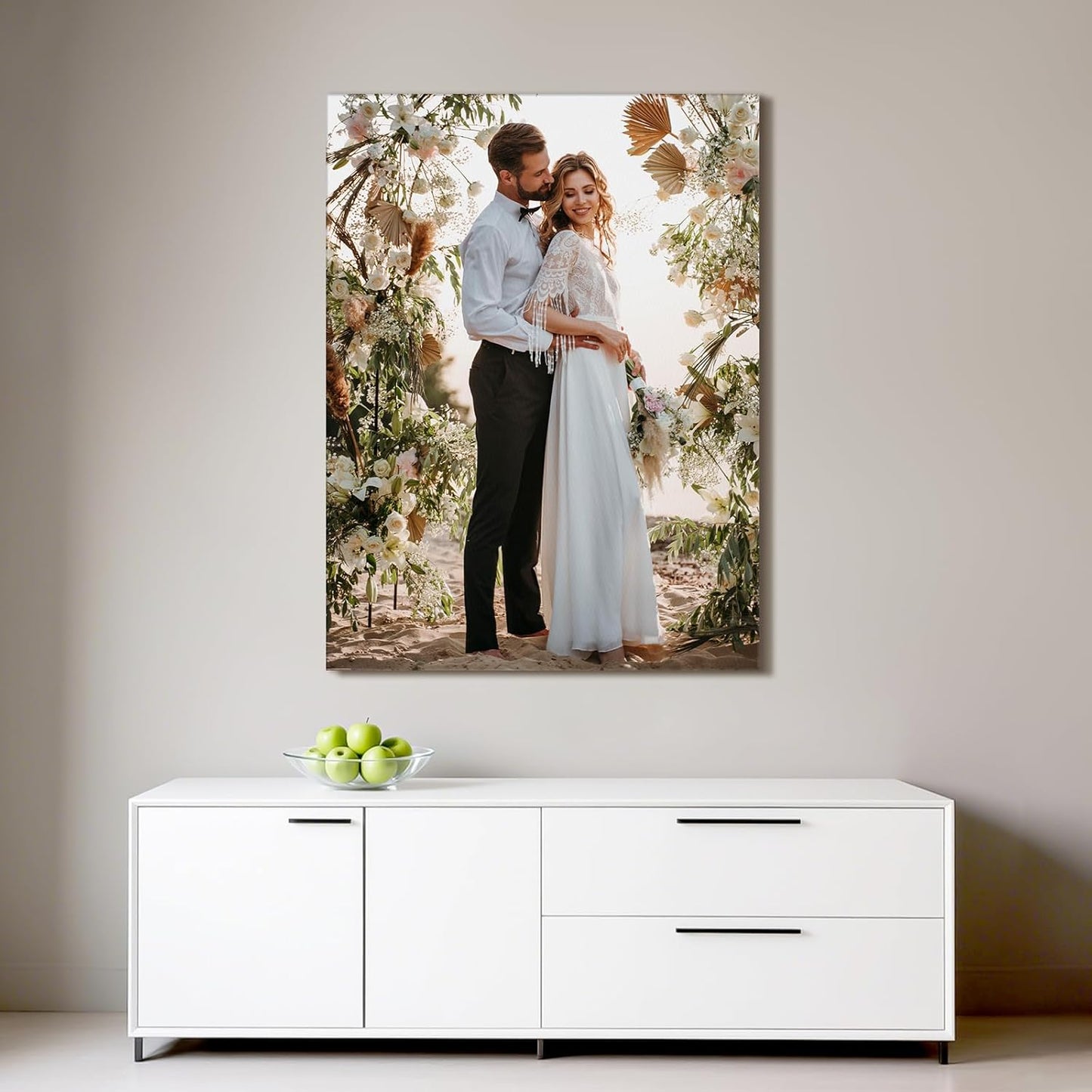 Custom Canvas Prints with Your Photos - Personalized Pictures Print, Customized Photo Gifts, Wall Art Poster Canvas Printing for Wedding, Family, Baby, Pets, Home Office Decor, Wrapped Frame