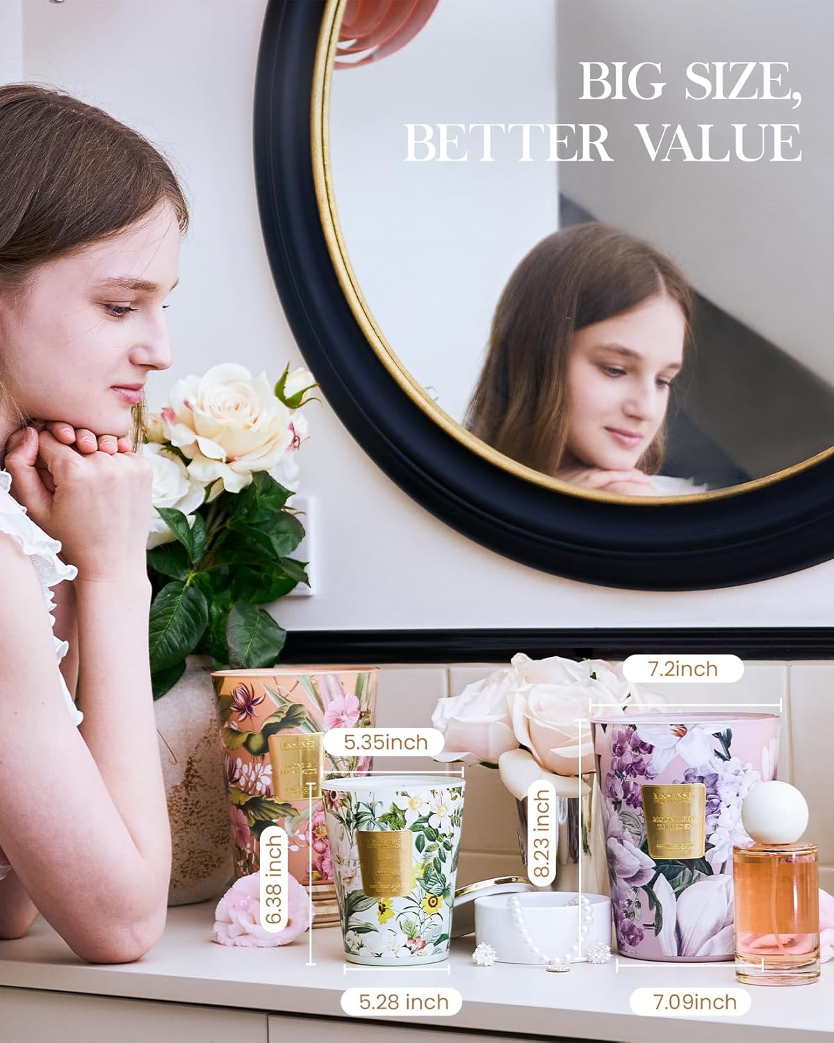 M&SENSE Roasted Coffee Scented Candle, 3 Wick Soy Natural Wax Candles, 35oz 150H Long Lasting, Stress Relief Home Fragrance Housewarming Gifts