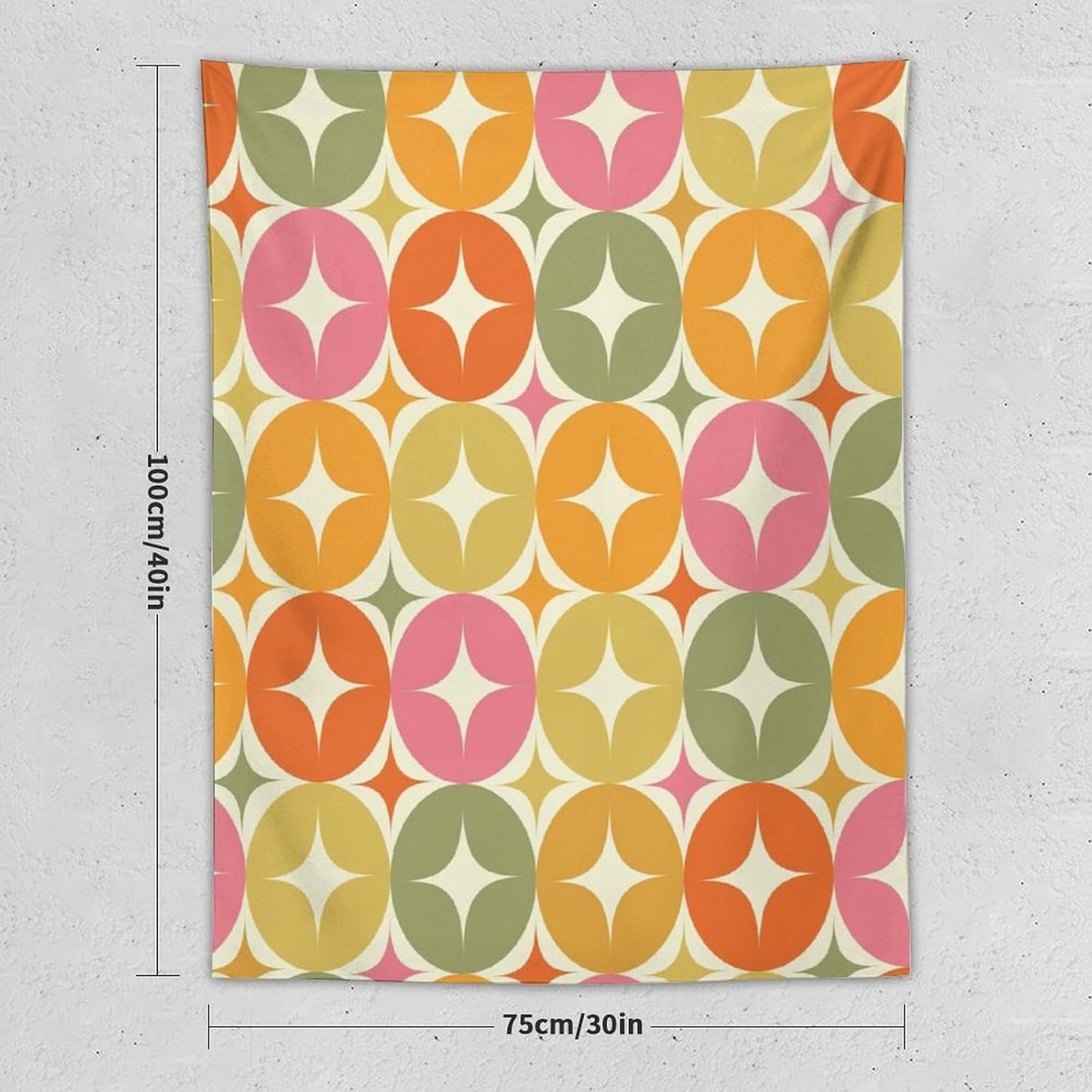 ICMOLYYENLO Abstract Cat Tapestry, Medieval Abstract Atomic Star Cat Vintage Home Wall Hanging Art Tapestry for Bedroom Living Room Dormitory 40x60 Inch