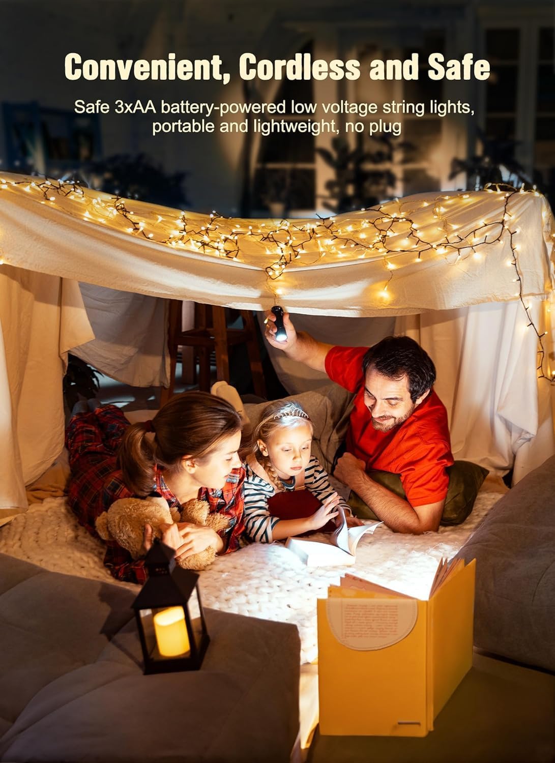 Battery Operated Christmas String Lights, 8ft 20 LED Mini Lights with Timer, Christmas Tree Lights for Indoor Outdoor Bedroom Wedding Party Holiday Xmas Decoration，Warm White