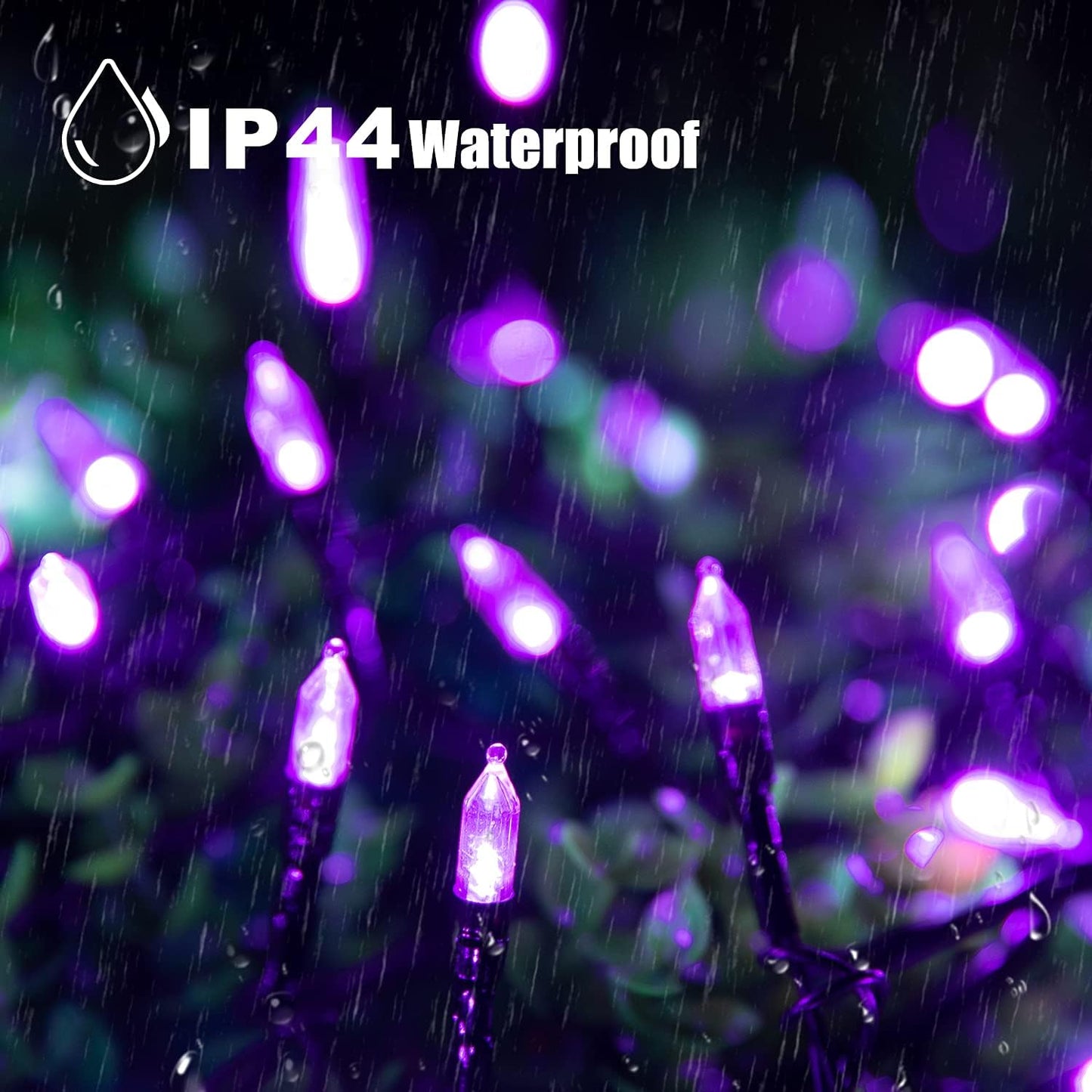 Purple LED Outdoor Halloween Lights, 39Feet 100 LED Mini Lights with 8 Lighting Modes, Connectable Halloween String Light Plug In for Garden Patio Party Haunted House Ghost Holiday Lighting Decoration