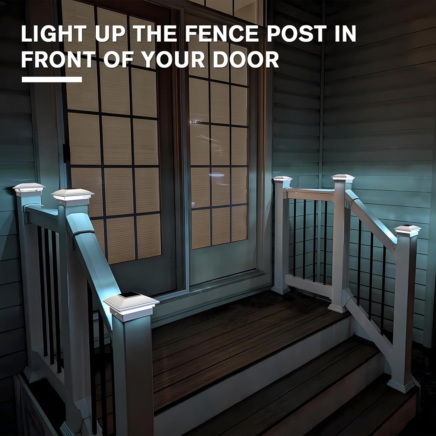 VOLISUN Solar Post Cap Light Outdoor Waterproof 6pack,Solar Fence - Post Lights for 4x4 5x5 6x6 Wooden/Vinyl Post,White Deck Post Cap Light Solar Powered with Warm White for Garden/Patio/Porch