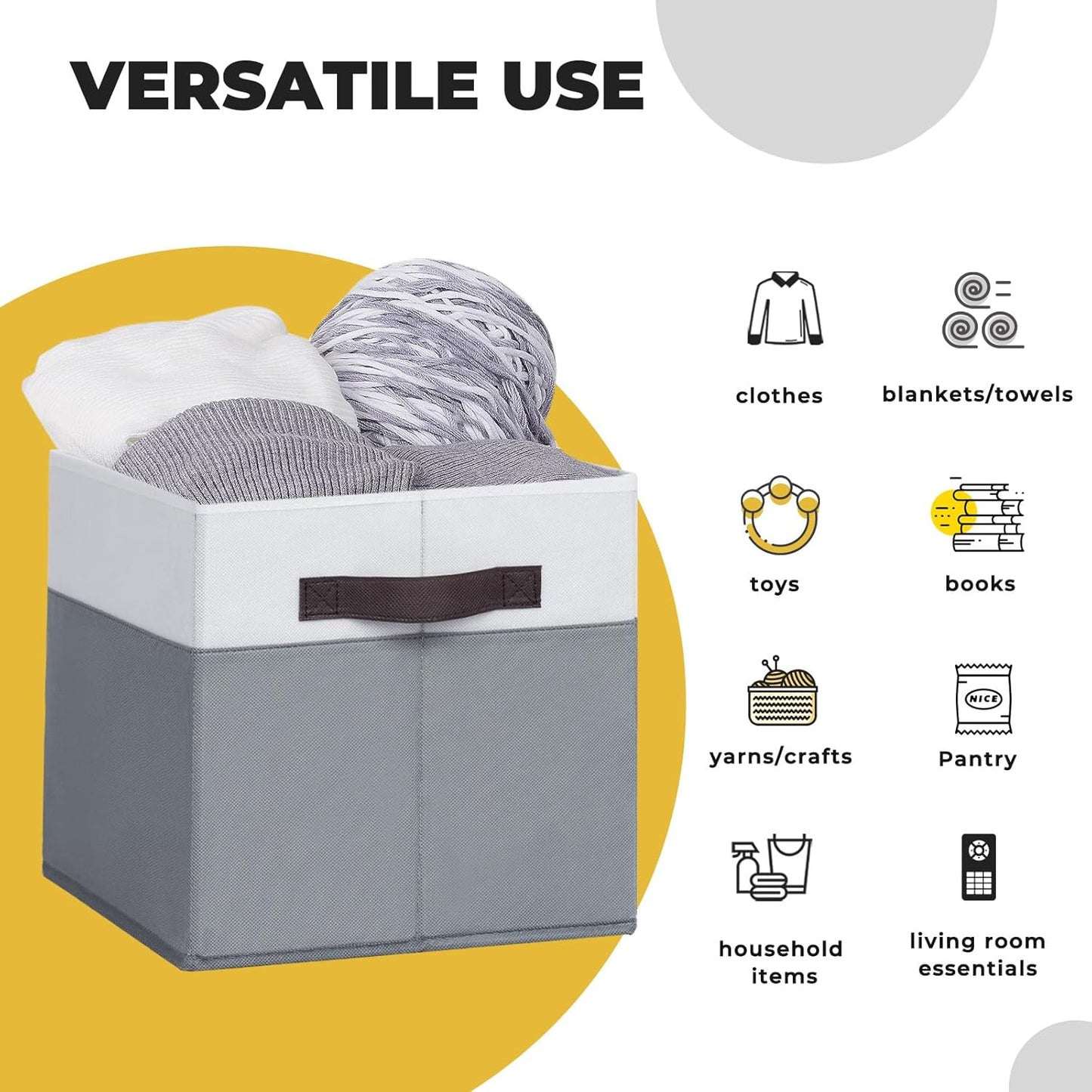 Criusia Storage Cubes for Cube Organizer - 13 inch Fabric Storage Bins for Organizing Clothes Toys Blanket -8 Pack Versatile Storage Baskets for Shelves/Storage and Organization for Bedroom RV Closet