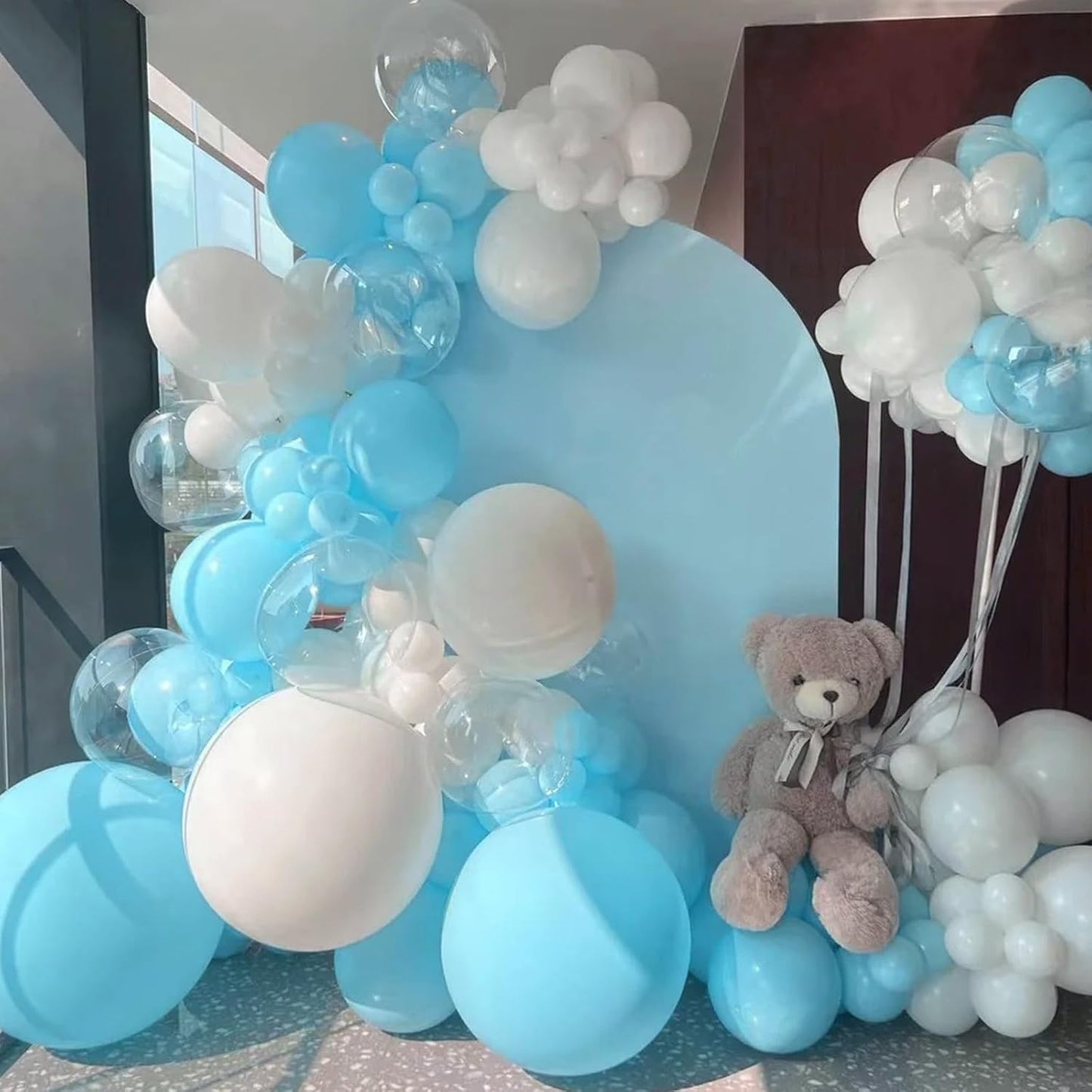 130pcs Pale Aqua Balloons Different Sizes 18" 12" 10" 5" Aqua Blue Latex Balloon Garland Arch Kit for Birthday Baby Shower Graduation Wedding Gender Reveal Anniversary Party Decorations