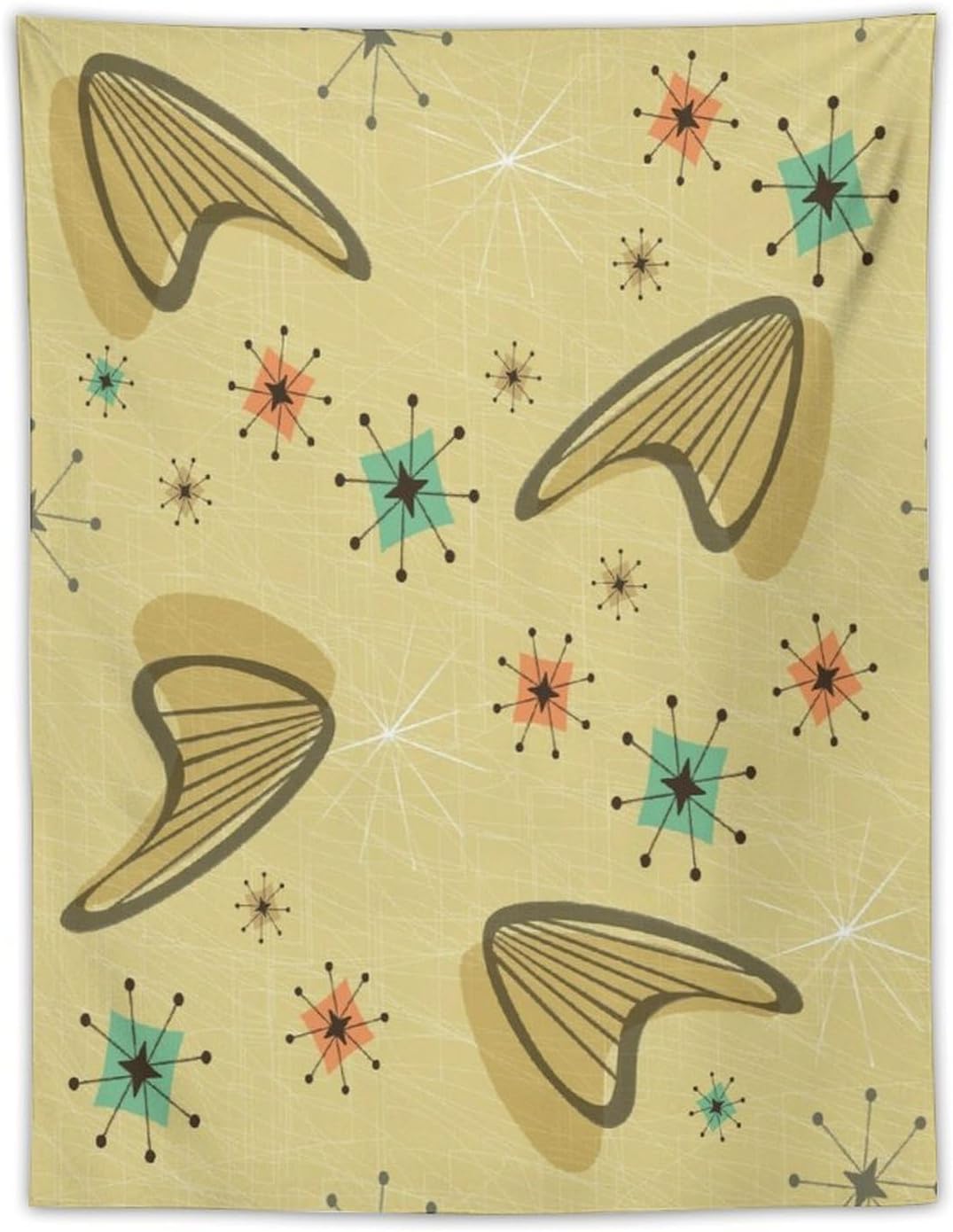 ICMOLYYENLO Boho Medieval Cat Tapestry, Abstract Atomic Starburst Geometric Aesthetic Art Wall Hanging For Bedroom Living Room Dormitory 60x80 Inches