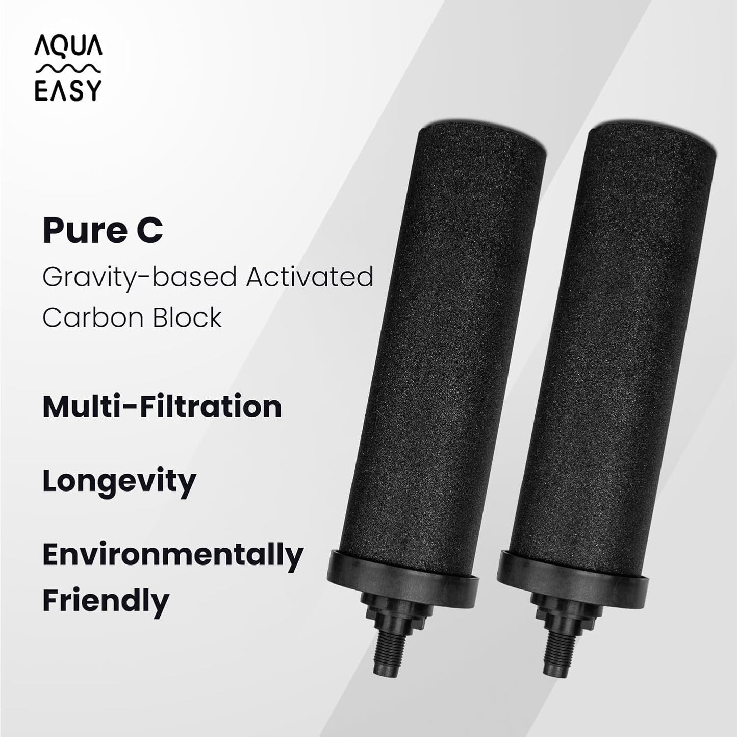 AquaEasy BB9 Activated Carbon Water Filter Candle(2 Pcs) Replacement Gravity Water Filter Candle Compatible With Gravity Filter System
