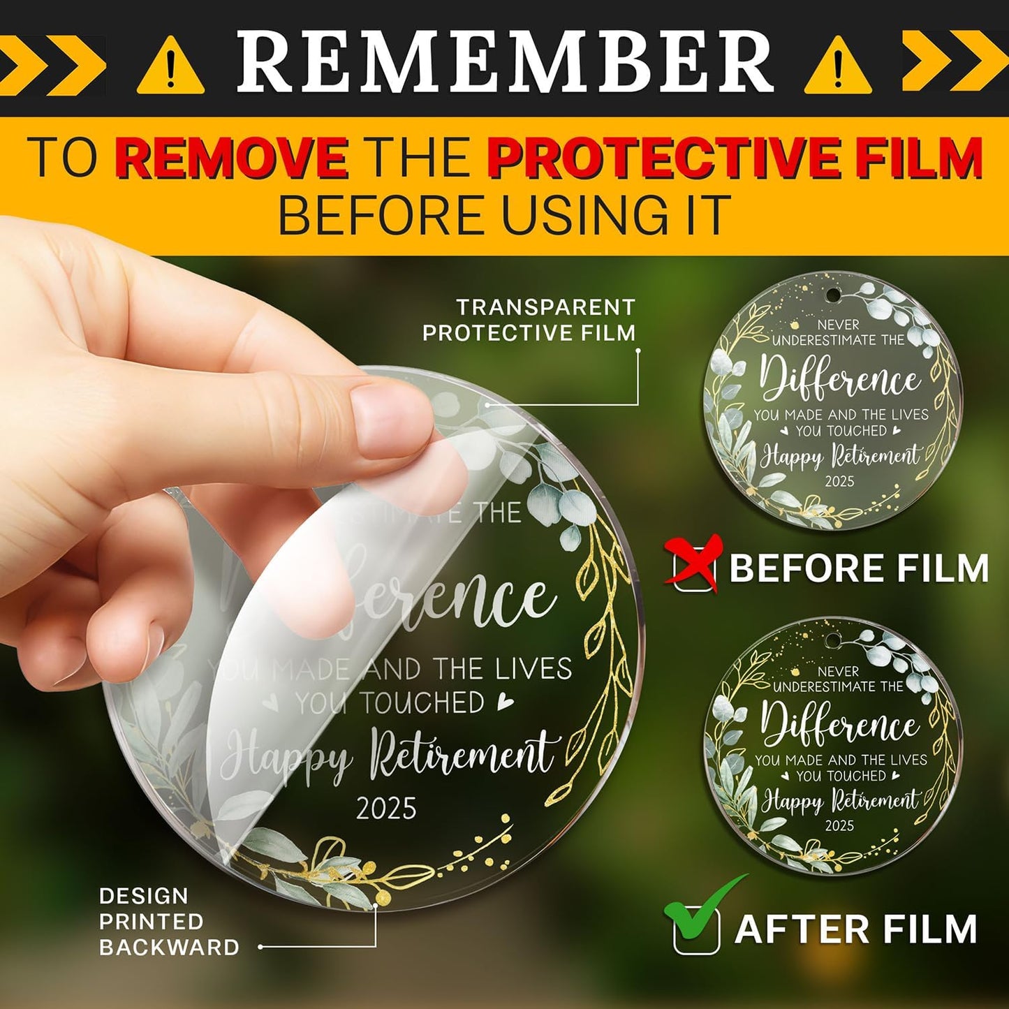 HEXMOZ Retirement Gifts - Retirement Gifts for Women, Men 2025 - Retired Ornament 2025 - Retired Gift for Coworker, Boss, Employee, Teacher, Nurse, Woman, Man - Acrylic Christmas Ornament Keepsake