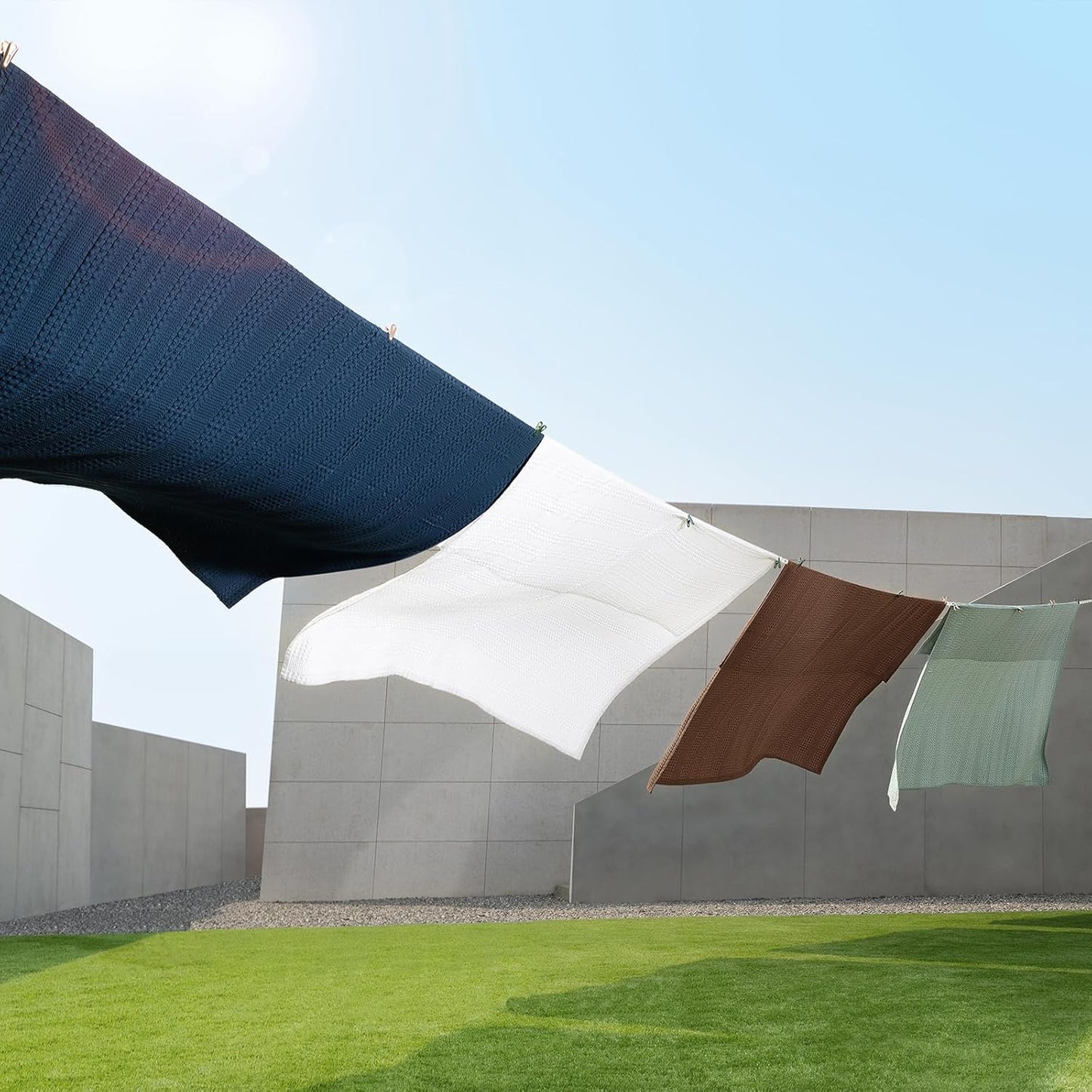 PHF Cooling Waffle Blanket King Size, Lightweight 60% Rayon Derived from Bamboo & 40& Cotton Breathable Blanket for Hot Sleepers, Soft and Luxury for Bed Couch and Sofa, 104"x90", White