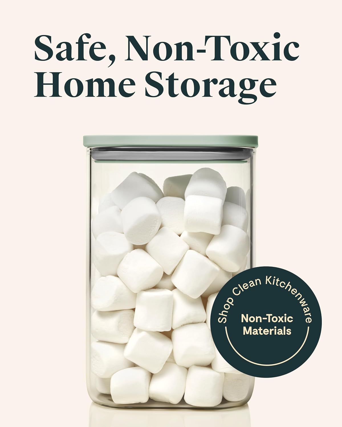Caraway 4qt Glass Airtight Food Storage Container with Lid – Non-Toxic, BPA-Free Kitchen Storage Container – Stackable, Space-Saving Airtight Container for Dry Goods and More - Navy