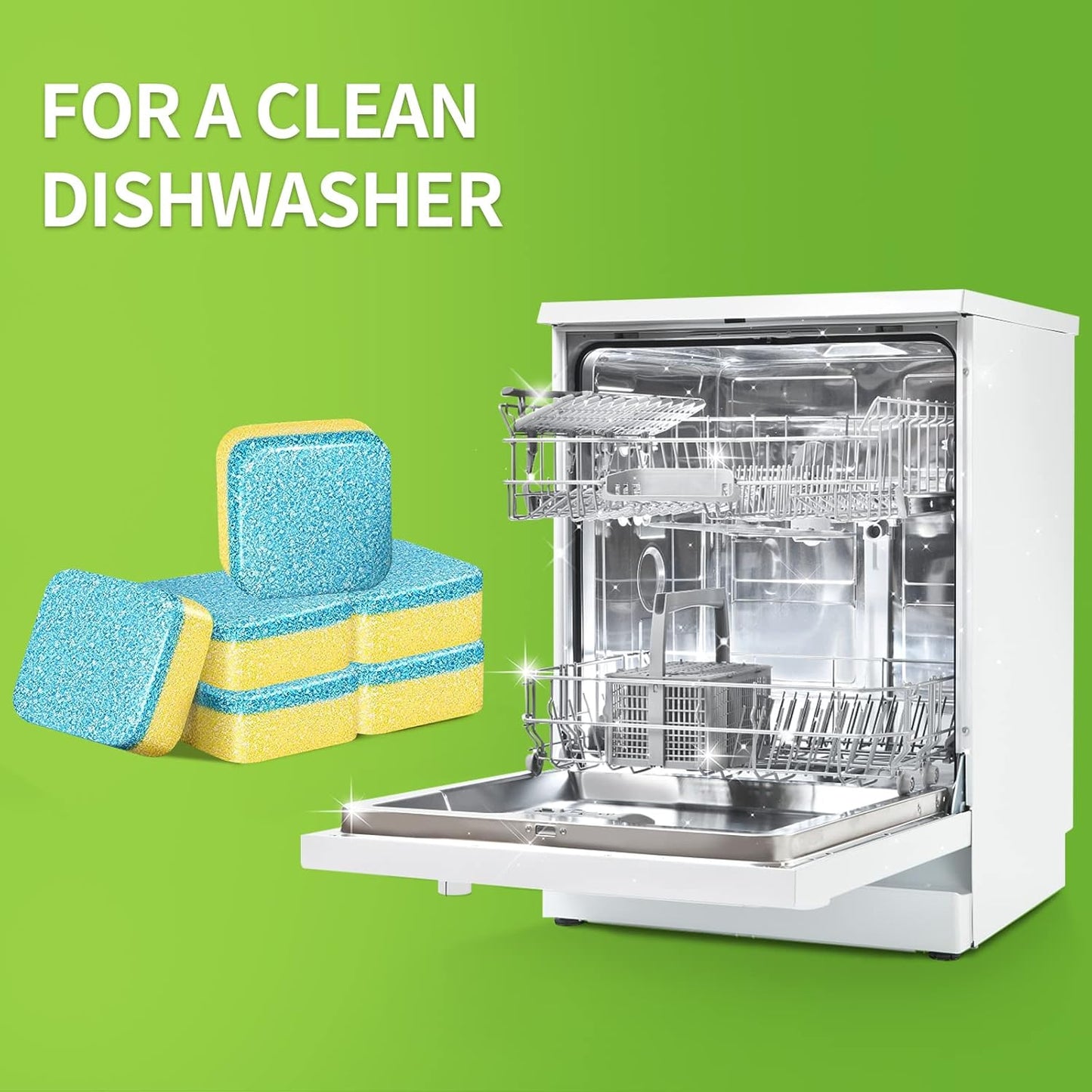 NATRUTH Dishwasher Cleaner And Deodorizer Tablets -30 Pack for Deep Cleaning, Deodorizing & Protecting, Prevents Buildup.Heavy Duty And Septic Safe.Clean Dish Washer For Limescale, Odor, Smell (Lemon)