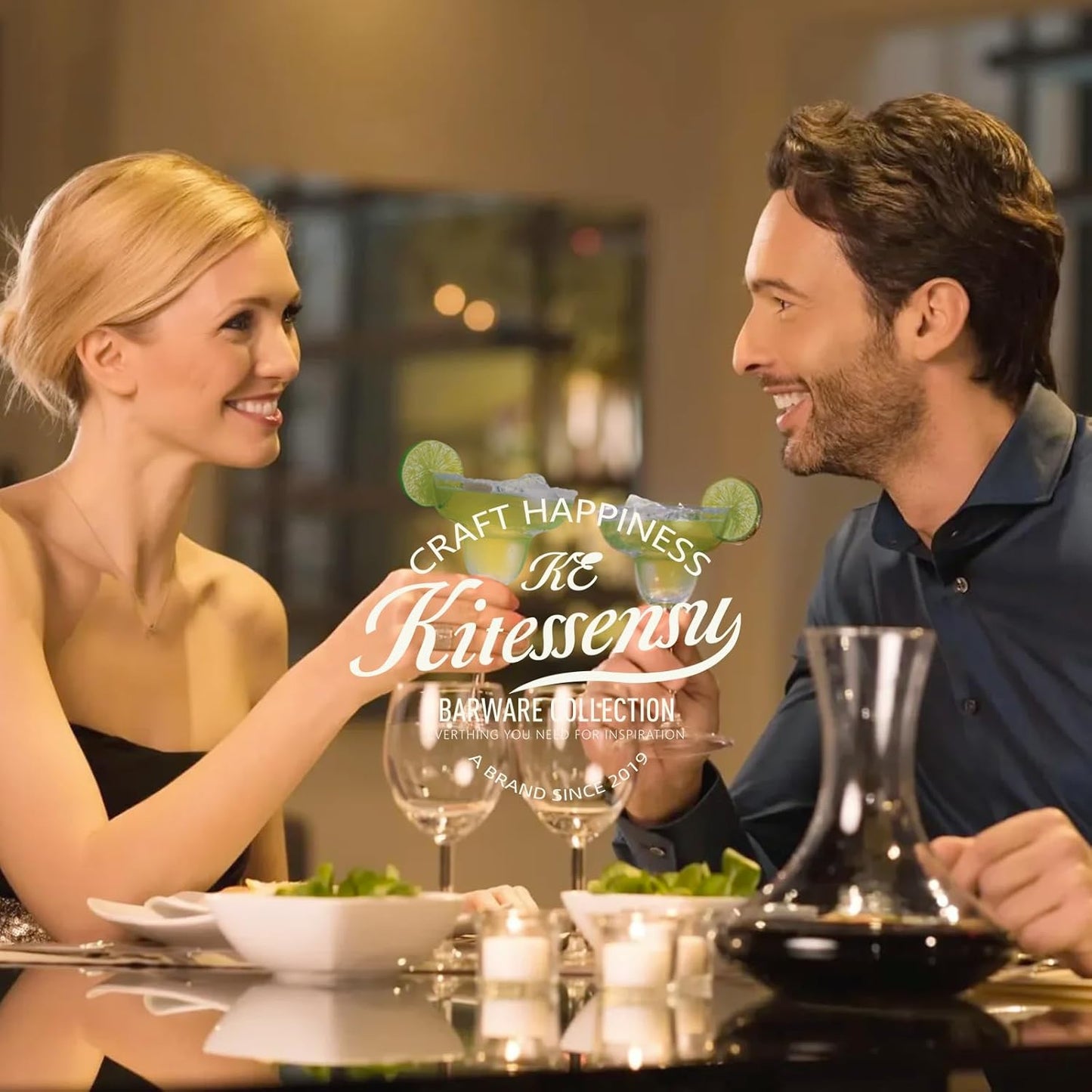 KITESSENSU Cocktail Shaker Set Bartender Kit, 6-Piece Silver Bar Set with Stand, Bar kit with Essential Bar Accessory Tools: Martini Shaker, Jigger, Strainer, Bar Spoon, Tongs, Opener