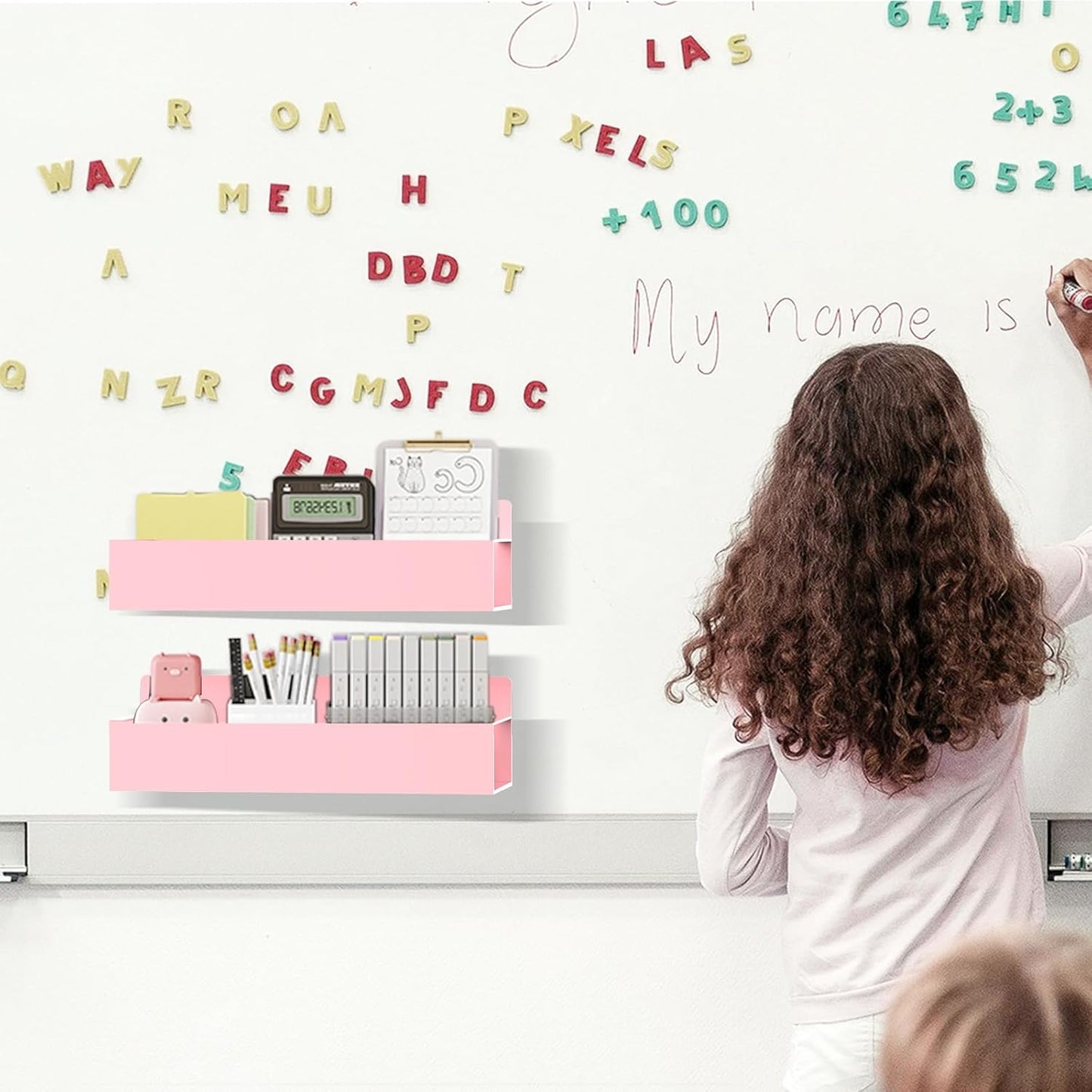 Magnetic Spice Rack Organizer for Fridge Seasoning Organizer for Kitchen Storage With Screw Magnetic Shelf for Oven, RV,Garage,Bathroom (Pink, 4pack)