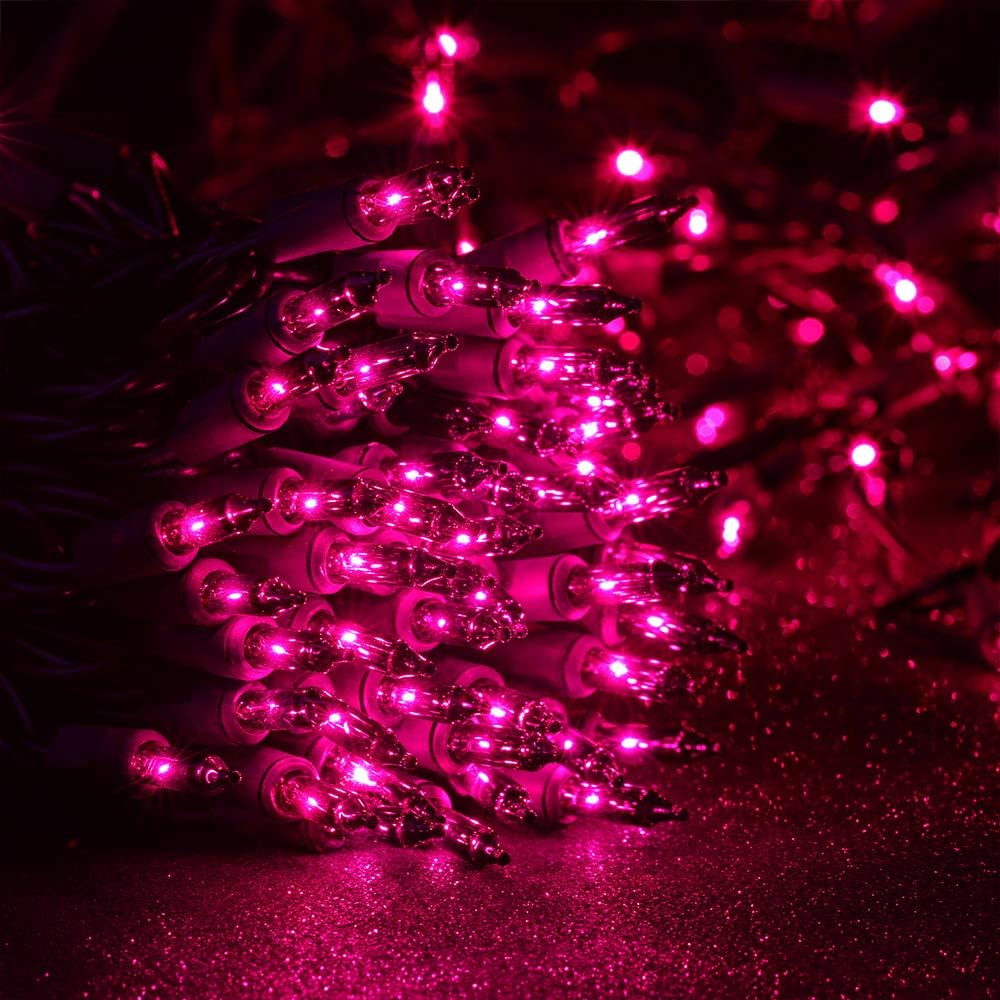 Brizled Purple Halloween Lights, 21.3ft 100 Count Purple Mini Lights String, Connectable, UL Certified Black Wire, Indoor/Outdoor, Halloween, Holiday, Party Decor