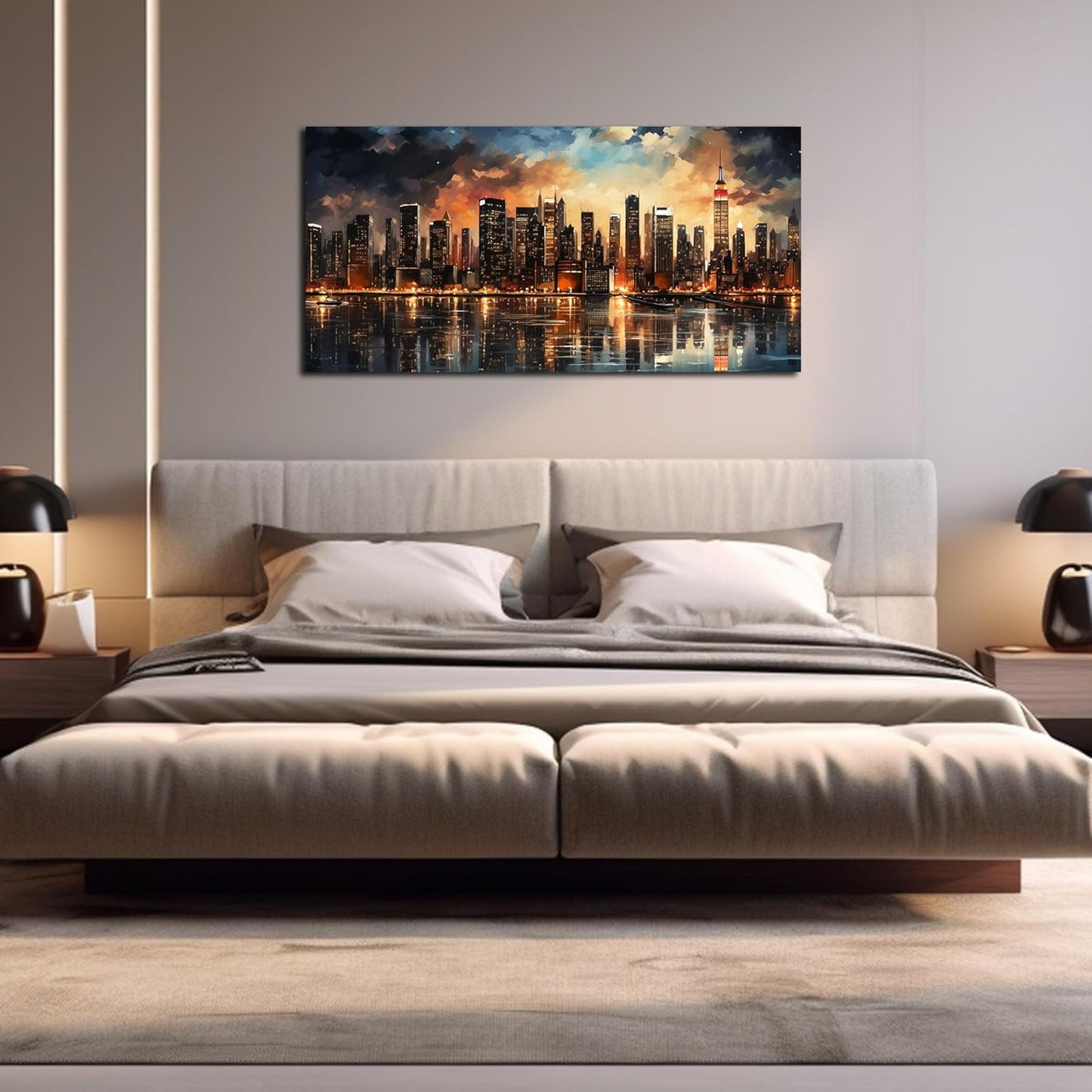 New York City Canvas Wall Art for Bedroom Modern Wall Pictures for Living Room Home Office Wall Decor Size 20 x 40 Inch
