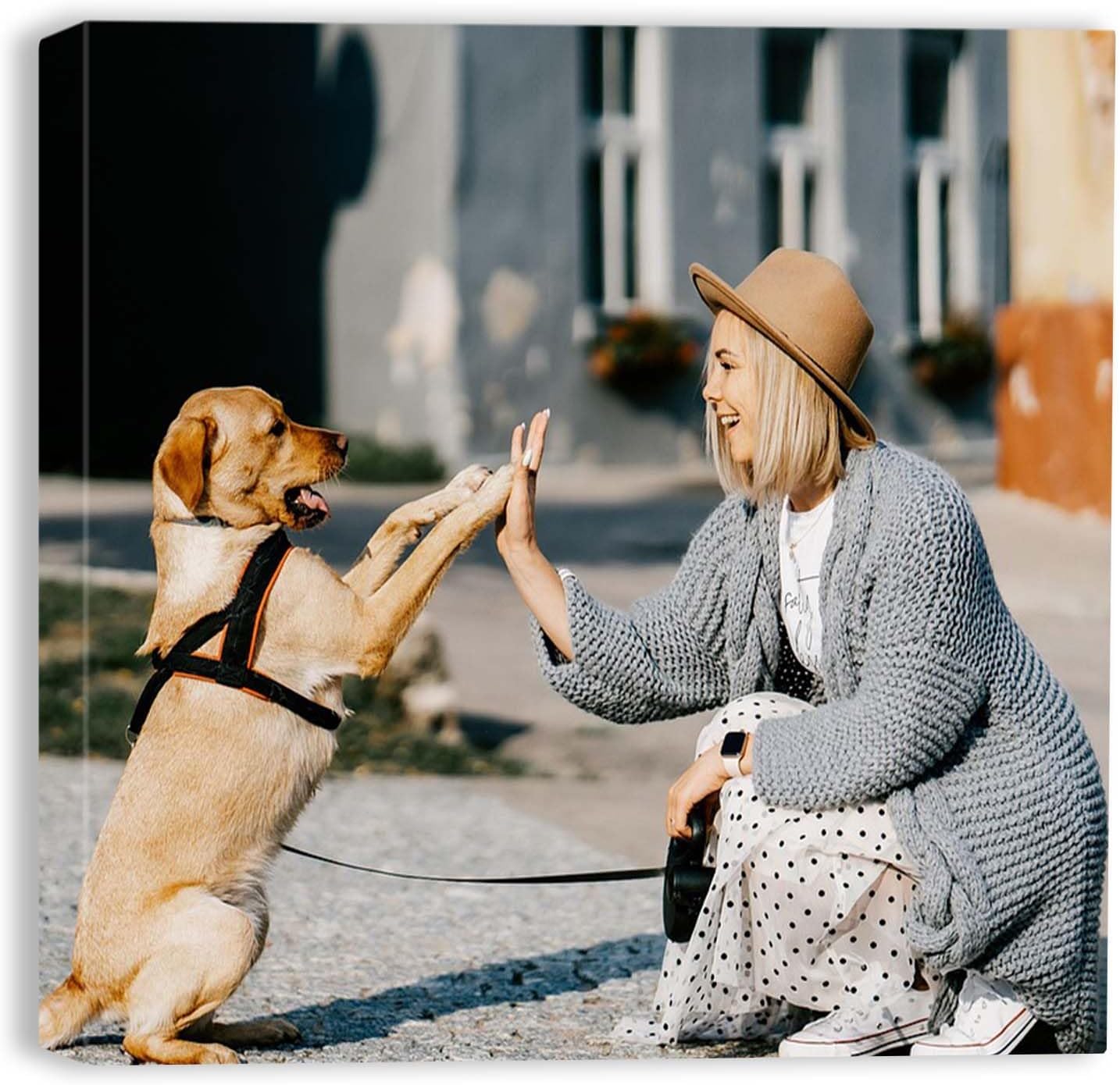 xzartdiy Custom Canvas Prints with Your Photos - Personalized Picture Print Customized Gifts for Family Home Office Wall Art Decor, Wrapped Canvas 12x12inch