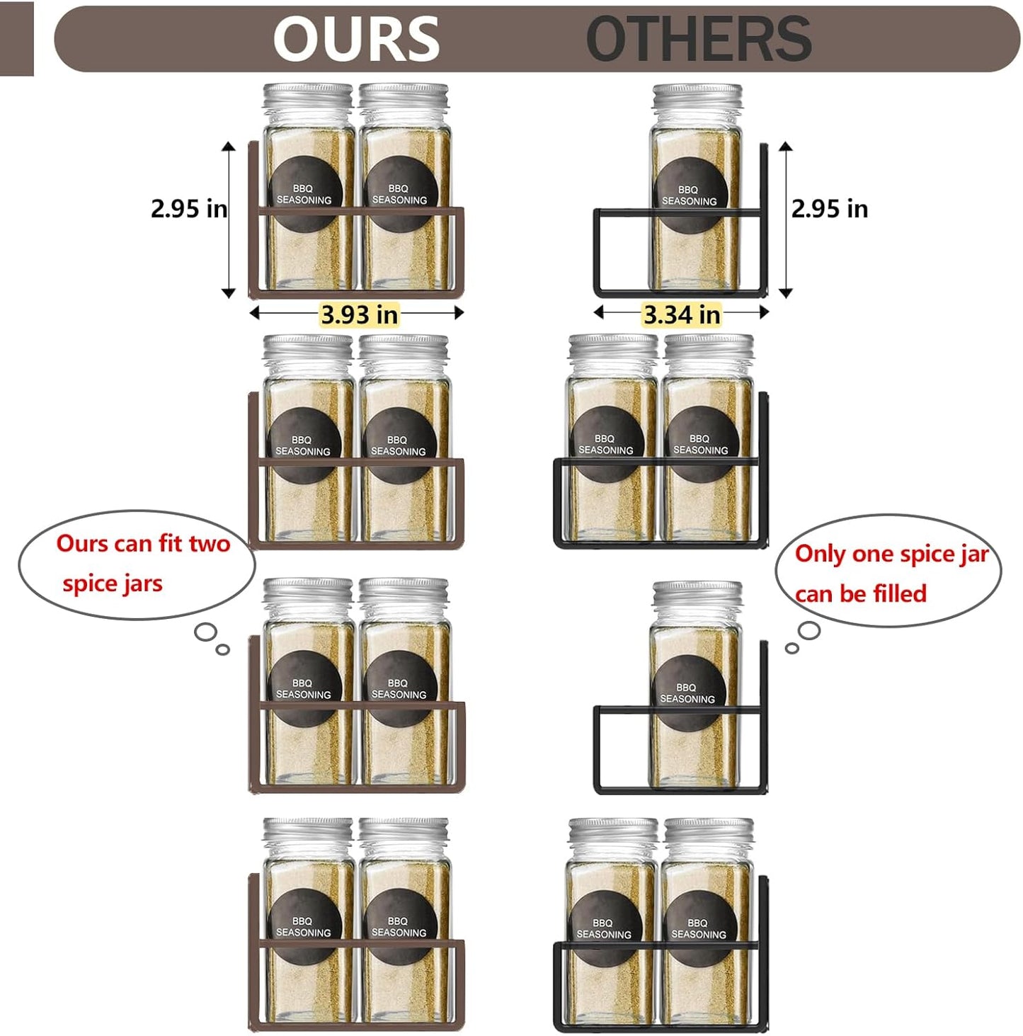 Magnetic Spice Rack Organizer for Fridge Seasoning Organizer for Kitchen Storage With Screw Magnetic Shelf for Oven, RV,Garage,Bathroom (Bronze, 4pack)