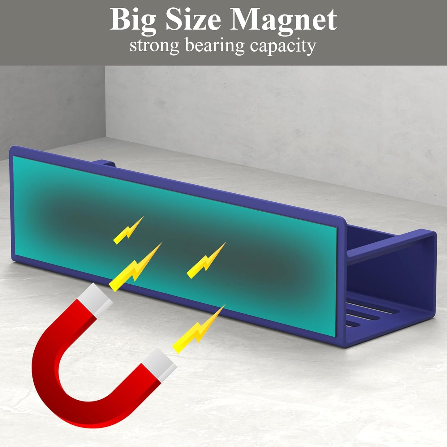 6 Pack Magnetic Spice Rack Organizer for Refrigerator and Oven, Dark Blue Fridge Organizers and Storage for Kitchen