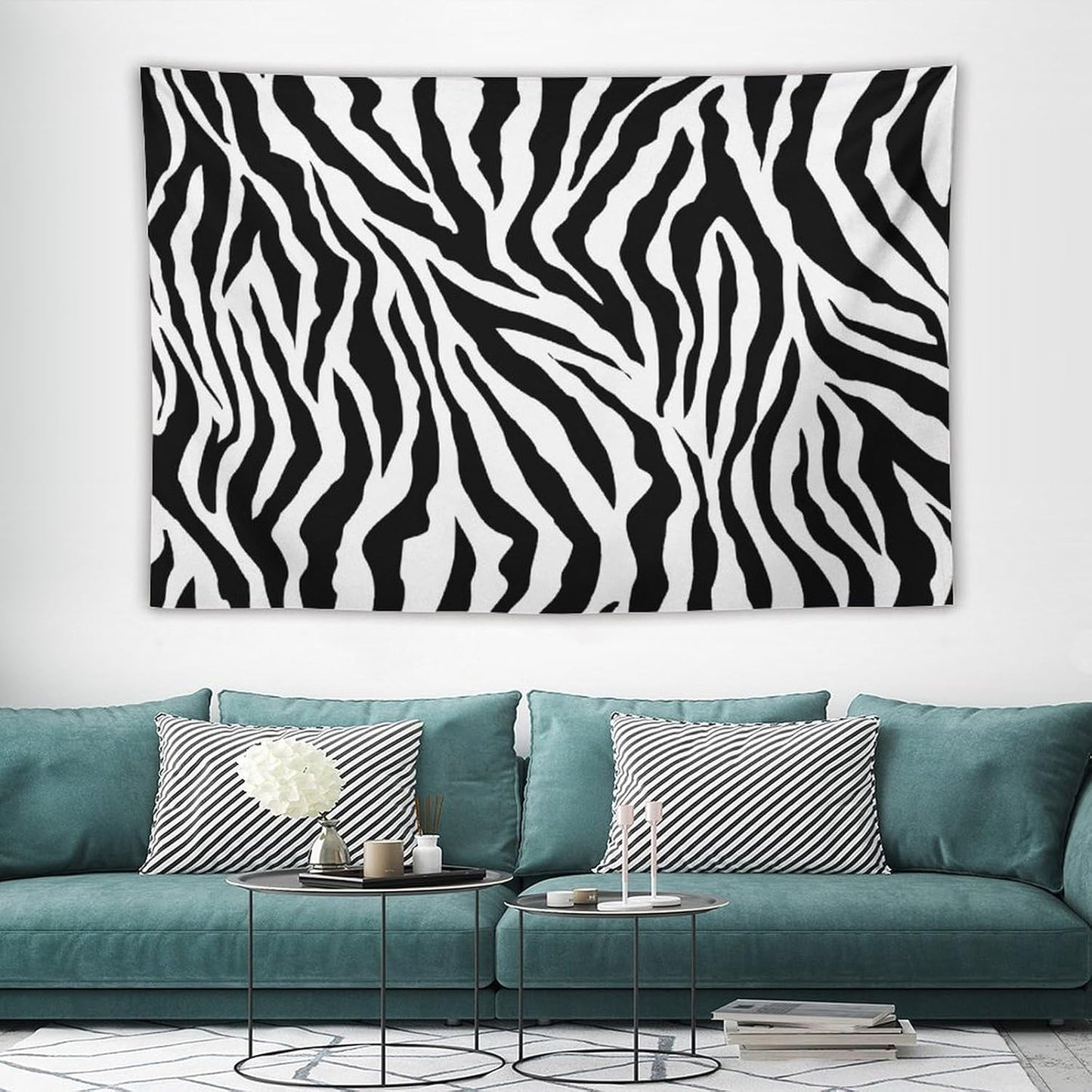 HZOHNAGO Zebra Print Tapestry Nature Wild Animals Black and White Stripe Printed Wall Tapestry Painting Wall Hanging for Bedroom Living Room Dorm 60" W x 40" H