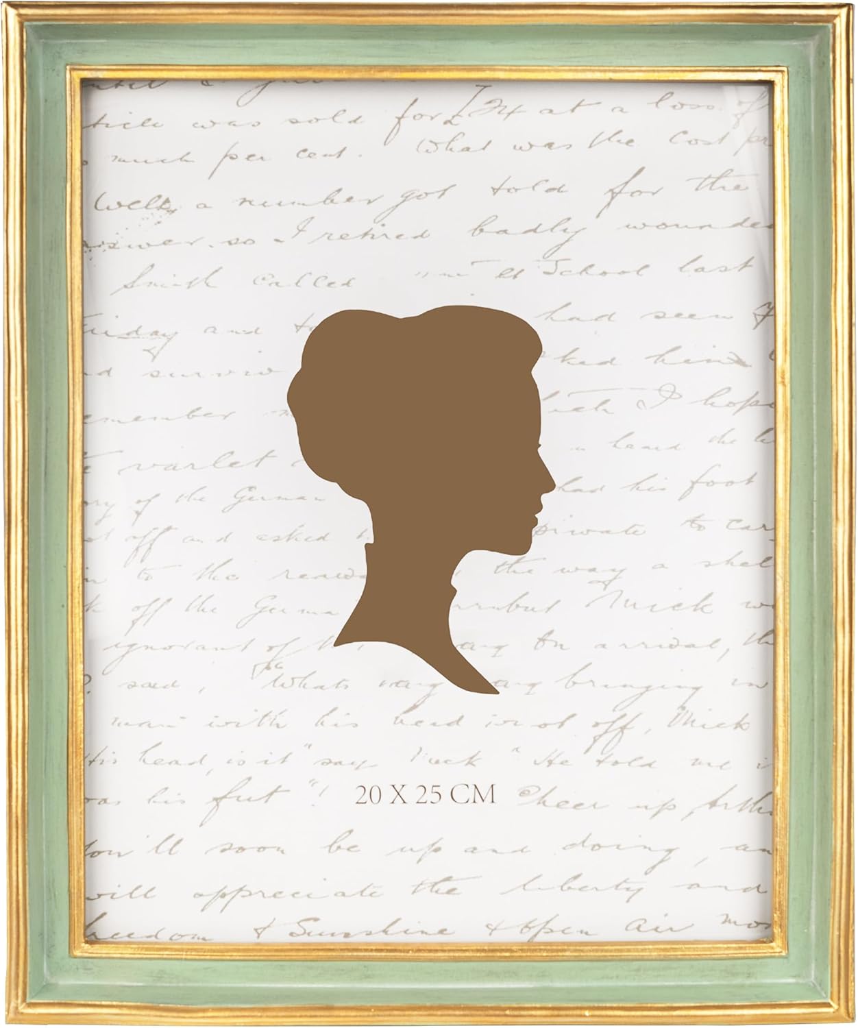 AELS 8x10 Inch Vintage Picture Frame, Elegant Antique Photo Frames with Glass Front, Photo Display, Tabletop Wall Hanging, Gift Ideas, Sage Green with Gold Trim