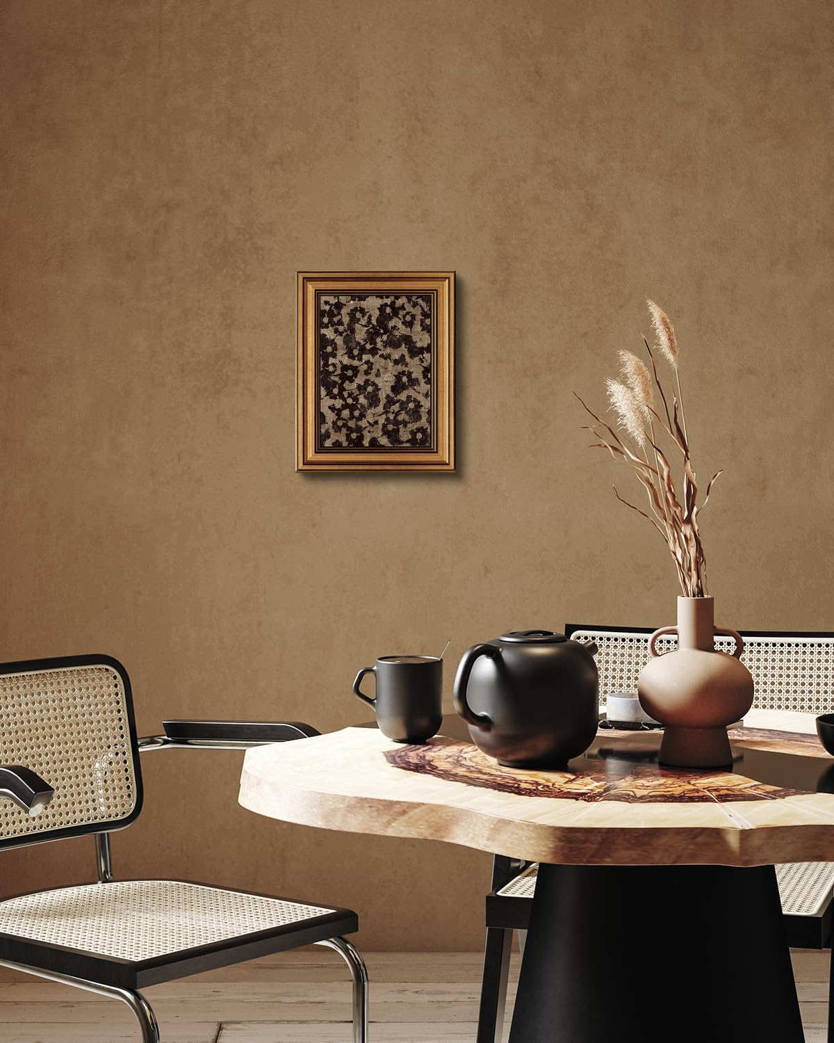 HUARCEY Gold Framed Vintage Wall Art for Living Room, Flowers Painting Prints Shelf Decor for Kitchen, Aesthetic Bedroom Wall Art, Christmas Gifts for Friends or Family (Crushed Flower - 8"x10")