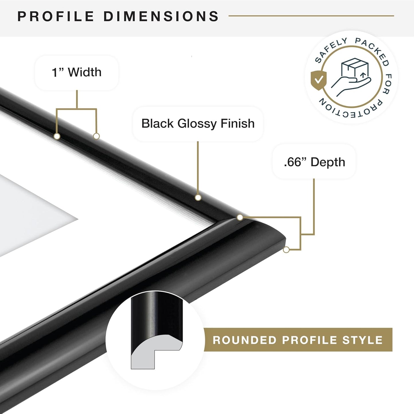 MCS Trendsetter 16x22 Matted Poster Frame with 12x18 Picture Display, Black Vertical & Horizontal Wall Hanging Large Picture Frame for Photos & Posters (1-Pack)