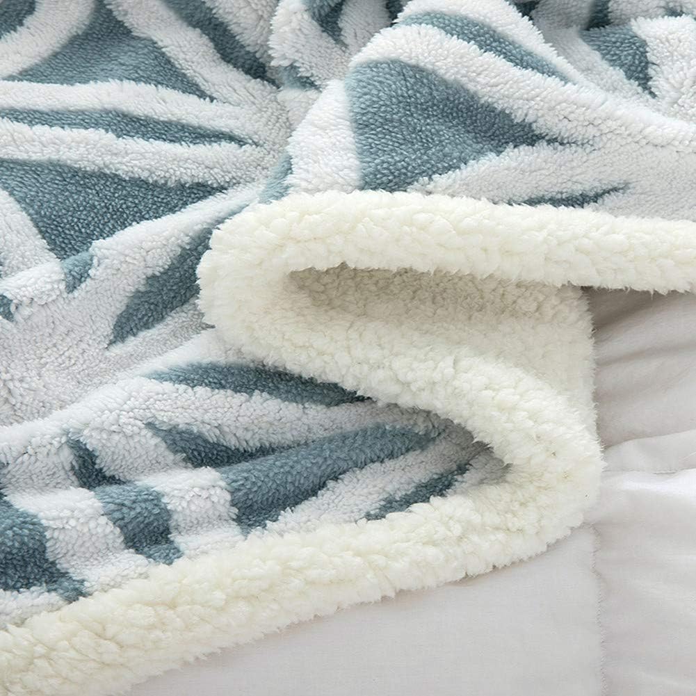 UKELER Ultra Plush Super Soft Lightweight Sherpa Throw Blanket 60''x50'' Cozy Luxury Light Blue Blanket for Bed Couch Warm Fuzzy Blanket