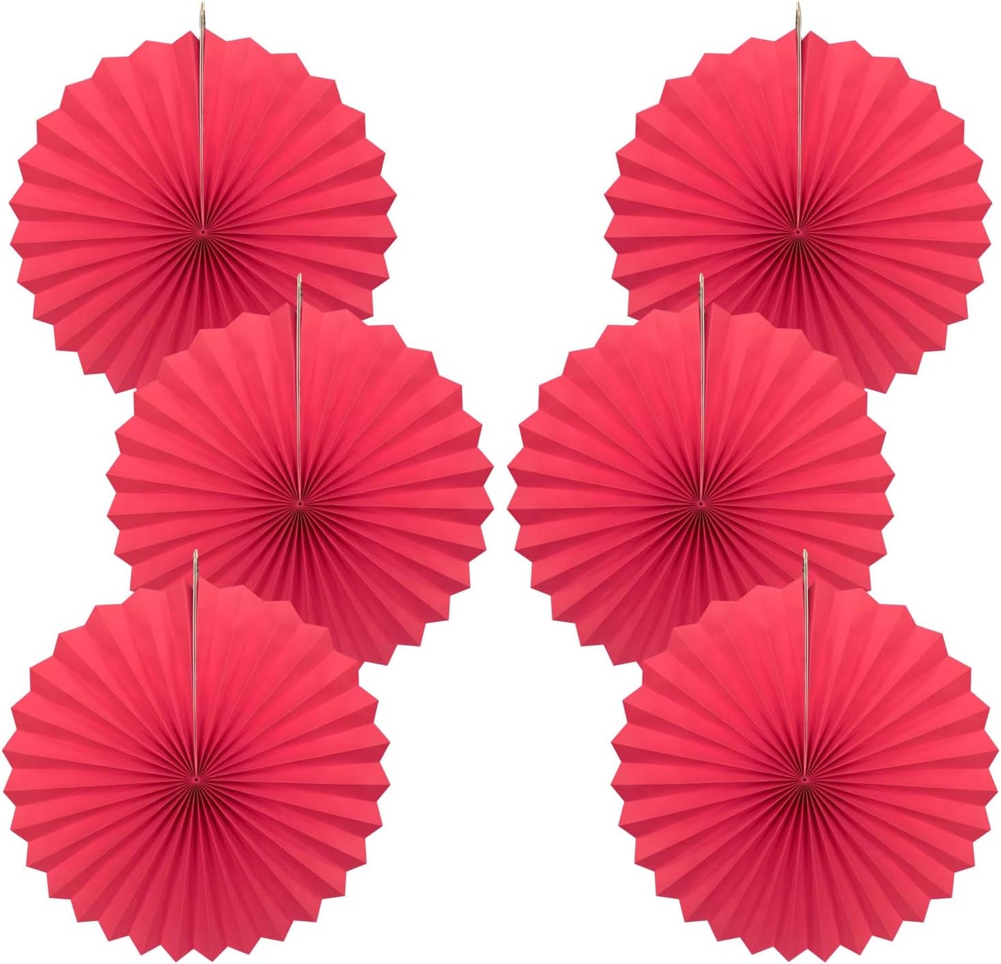 Red Birthday Decorations,DIY Red Paper Fans Hanging Decoration ,Party Supplies Party Fans 16in, Wedding Graduation Events Accessories 30 Color DIY Set （Red）