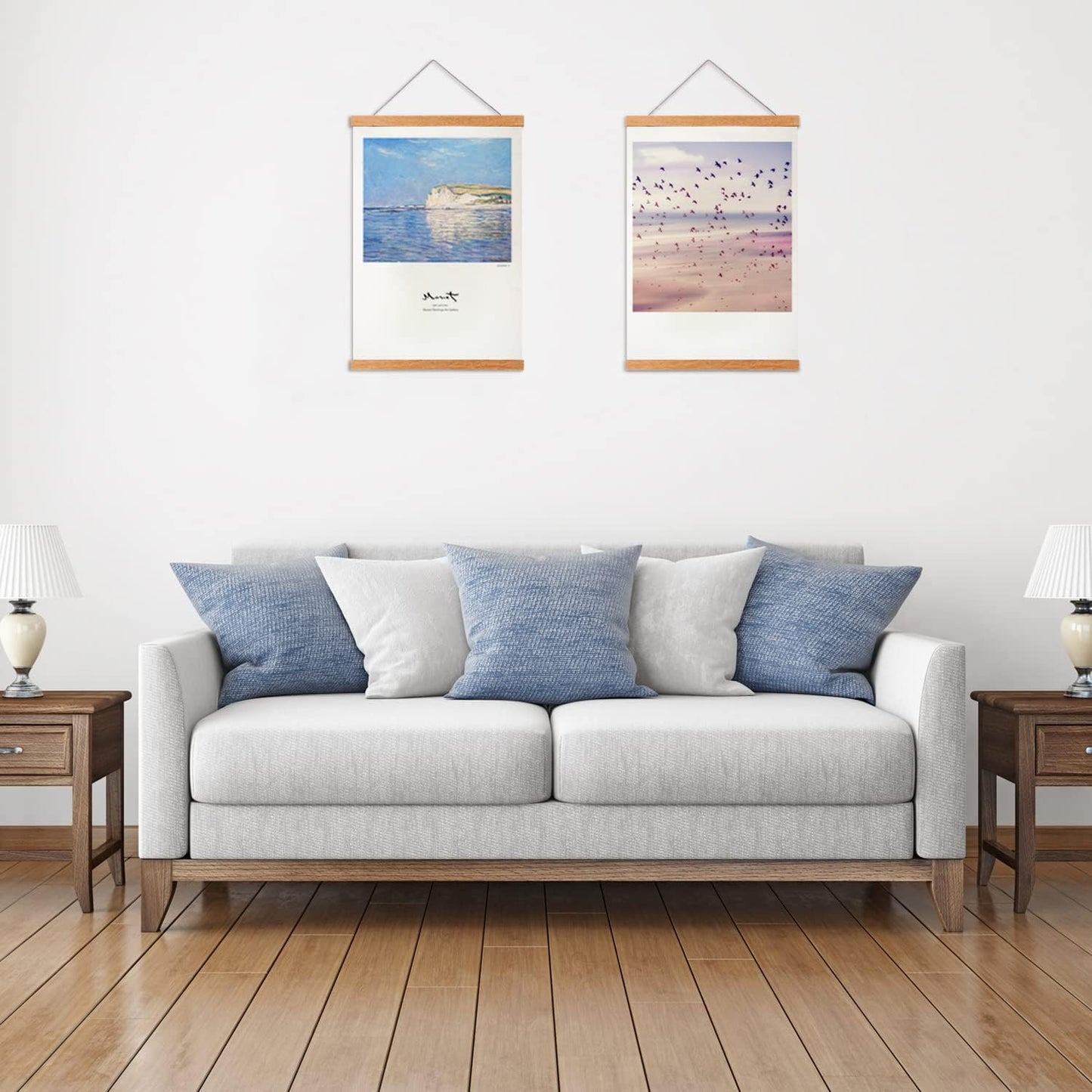 FALAMON Magnetic Poster Hanger Frame, 16x20 16x24 16x22 Teak Wood Magnet Poster Frame for Posters, Prints, Photos, Pictures, Maps, Scrolls, and Canvas Artwork