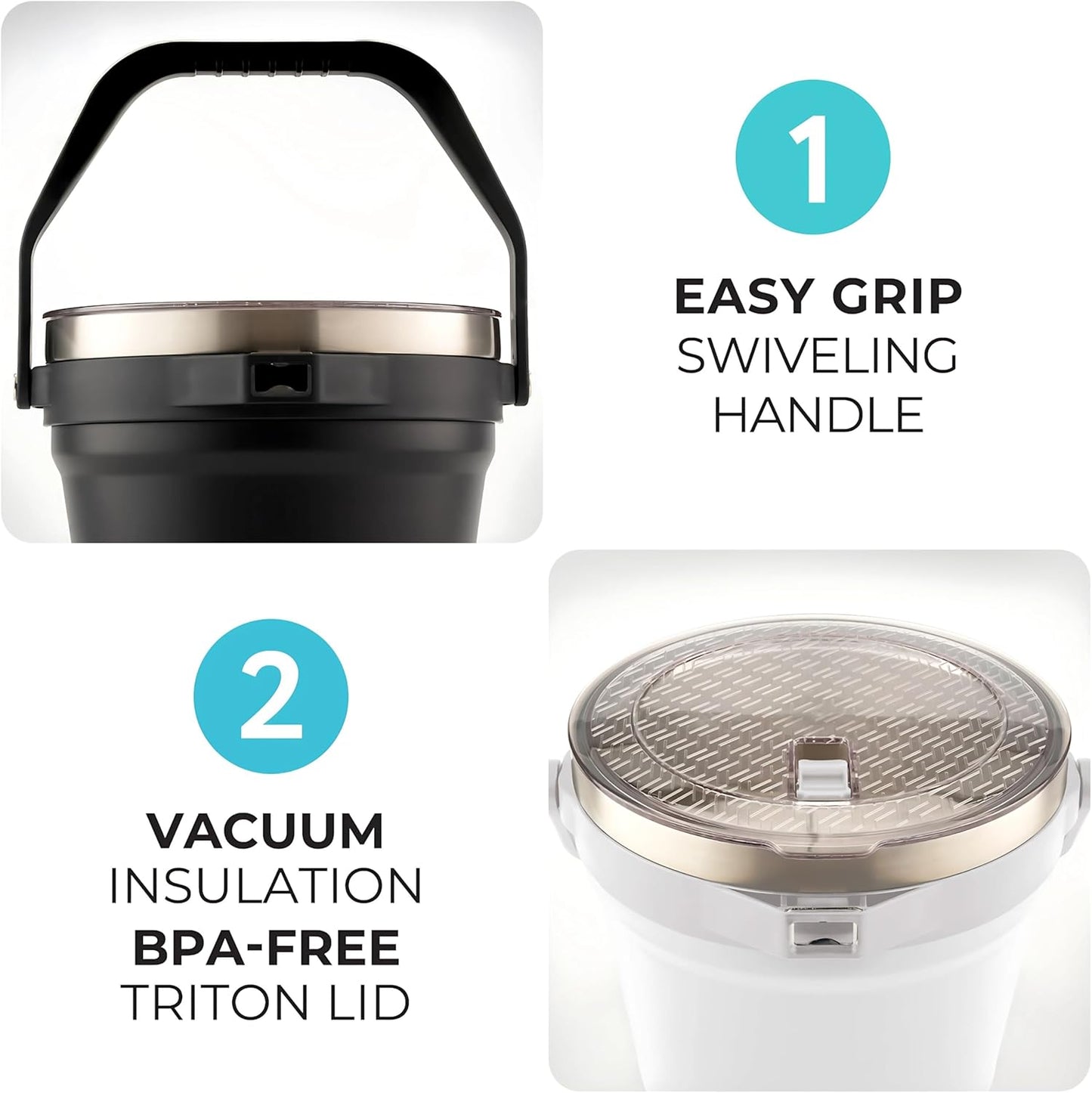 Large Insulated Ice Bucket with Lid – Stainless Steel Ice Bucket and Scoop – Ice Buckets for Parties, Bars – Ice Bucket with Lid and Scoop – Outdoor Ice Bucket, Cocktail Use (Natural Stainless)