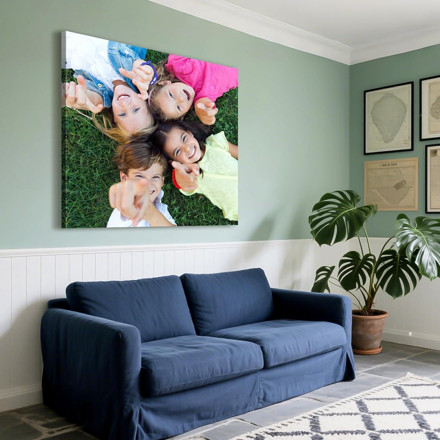 Custom Canvas Prints with Your Photos - Personalized Pictures Print, Customized Photo Gifts, Wall Art Poster Canvas Printing for Wedding, Family, Baby, Pets, Home Office Decor, Wrapped Frame 28x28