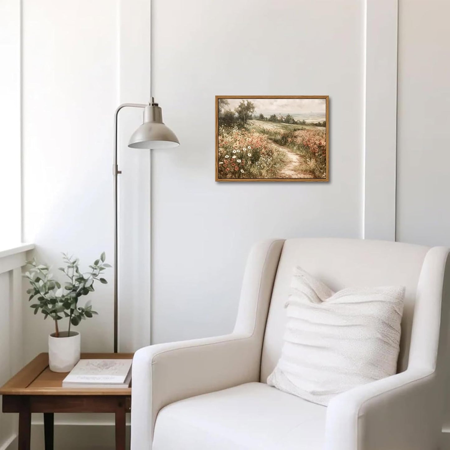 Vintage Framed Wall Art for Living Room – Vintage Wildflower Pictures Oil Paintings Canvas Prints – Country Flower Modern Farmhouse Wall Decor for Bathroom Bedroom Home Office – 8x10in