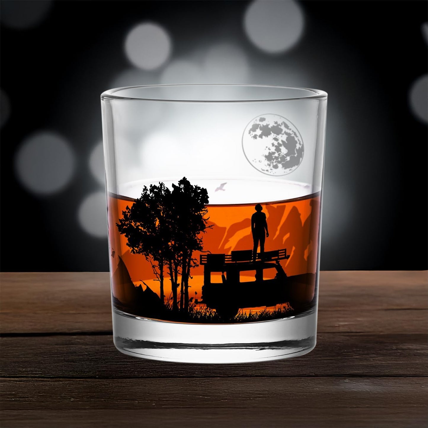 Old Fashioned Whiskey Glasses, Stemless Wine Glasses with Gift Box, 10Oz Rocks Glass for Scotch Cocktail Bourbon Vodka Liquor, Unique Gifts for Dad, Husband, Father's Day, Anniversary